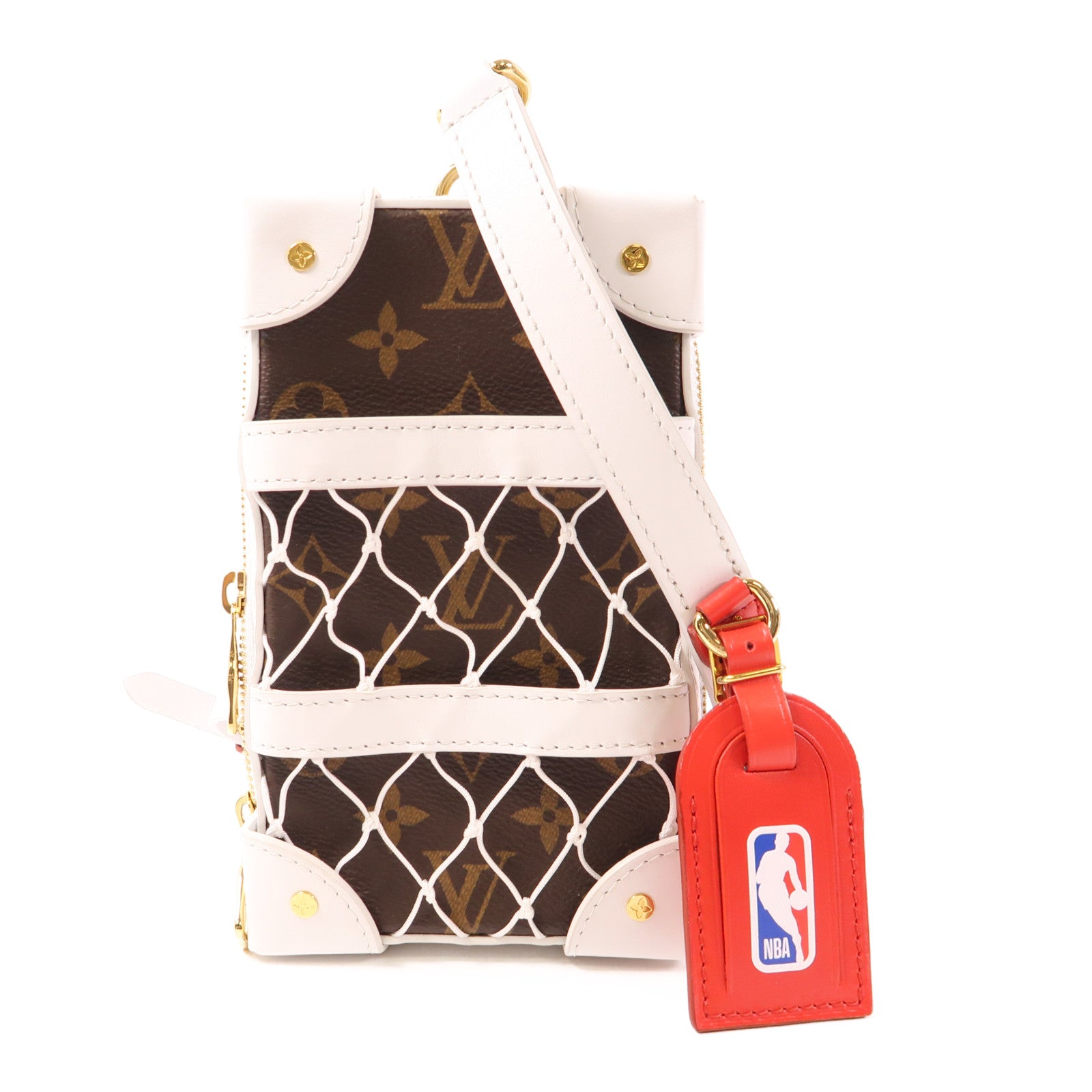 LOUIS VUITTON LV GHW LVxNBA Soft Trunk Shoulder Bag M80102 Monogram Brown/White