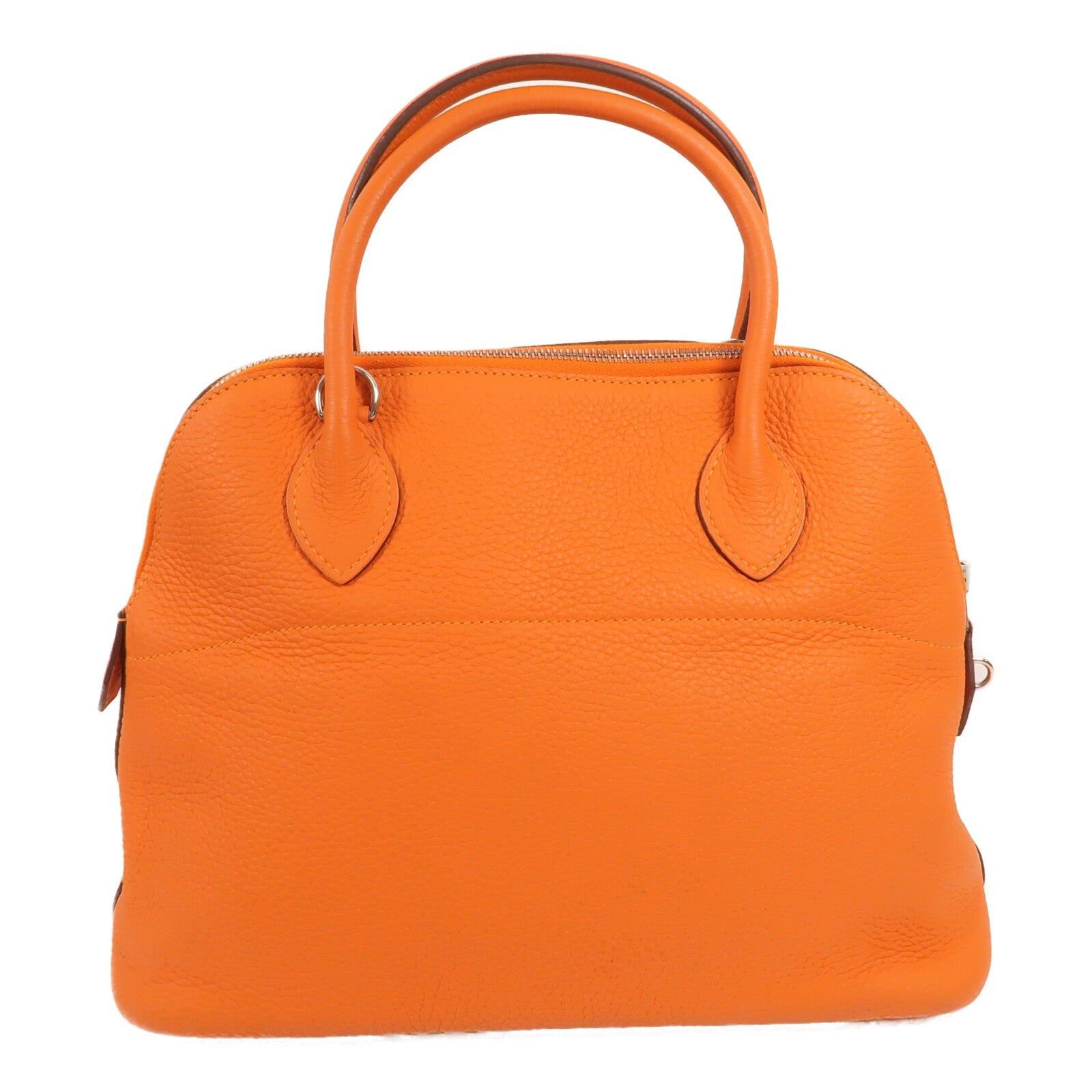 HERMES Clemence皮革Bolide 31手挽袋Orange