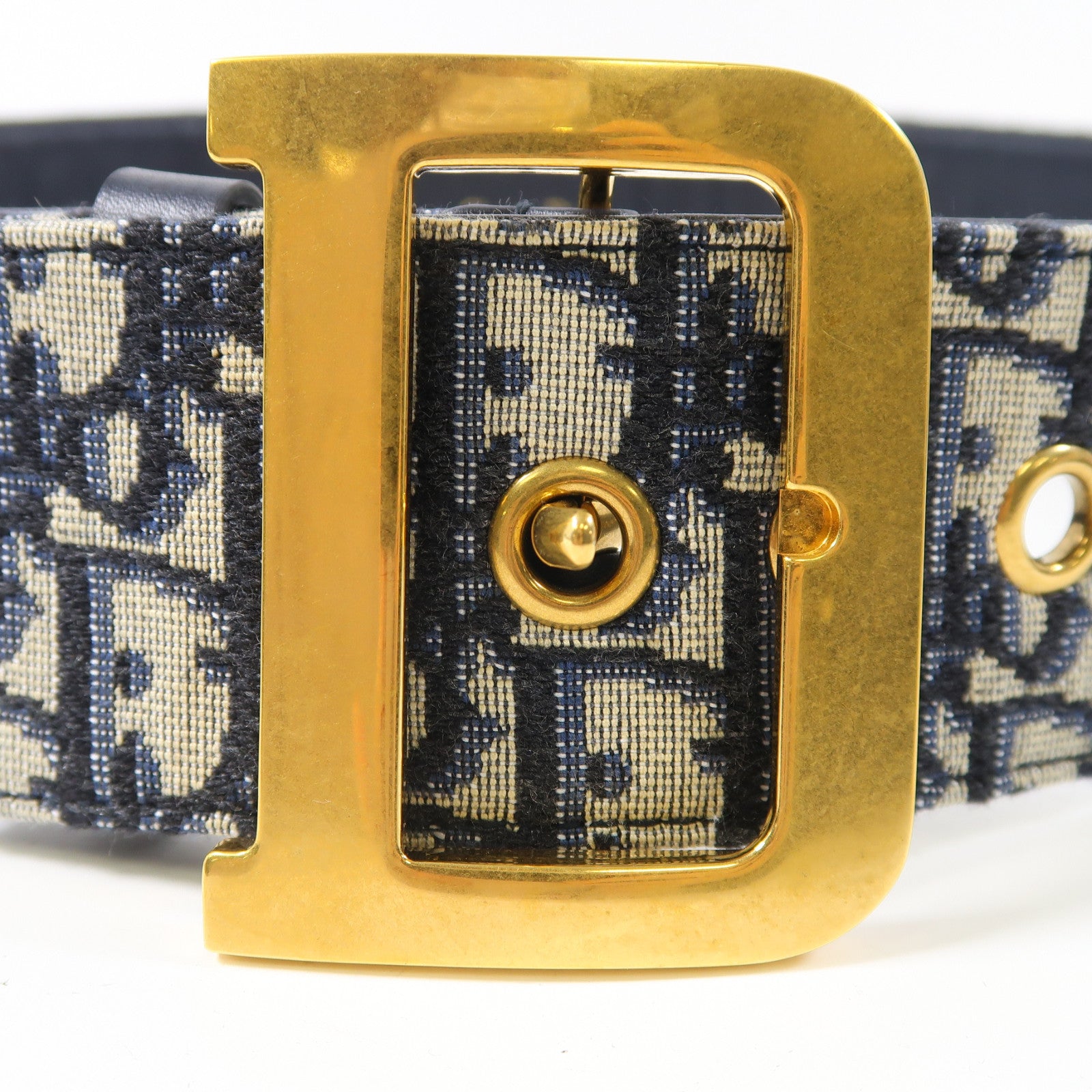 Dior (PRICE DOWN) CD GHW Belt B0403CTZQ_M928 Canvas Navy/Beige