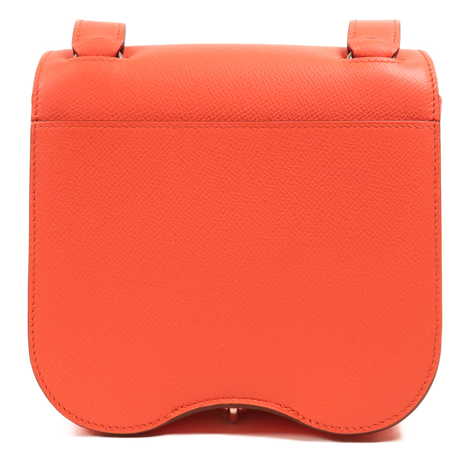 HERMES Epsom皮革Della Cavalleria Mini銀扣肩背袋Rose Texas