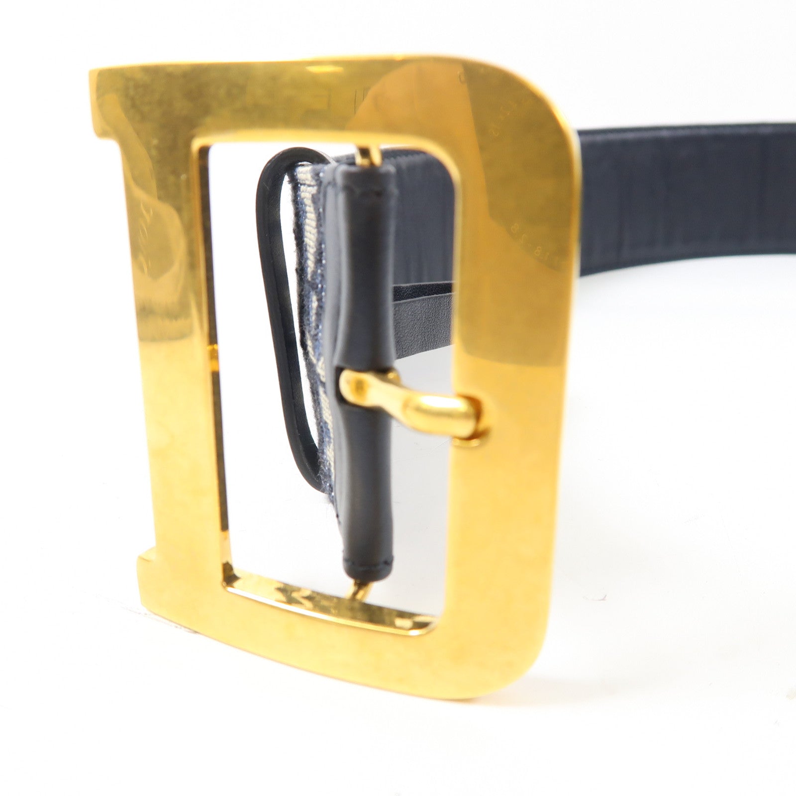 Dior (PRICE DOWN) CD GHW Belt B0403CTZQ_M928 Canvas Navy/Beige