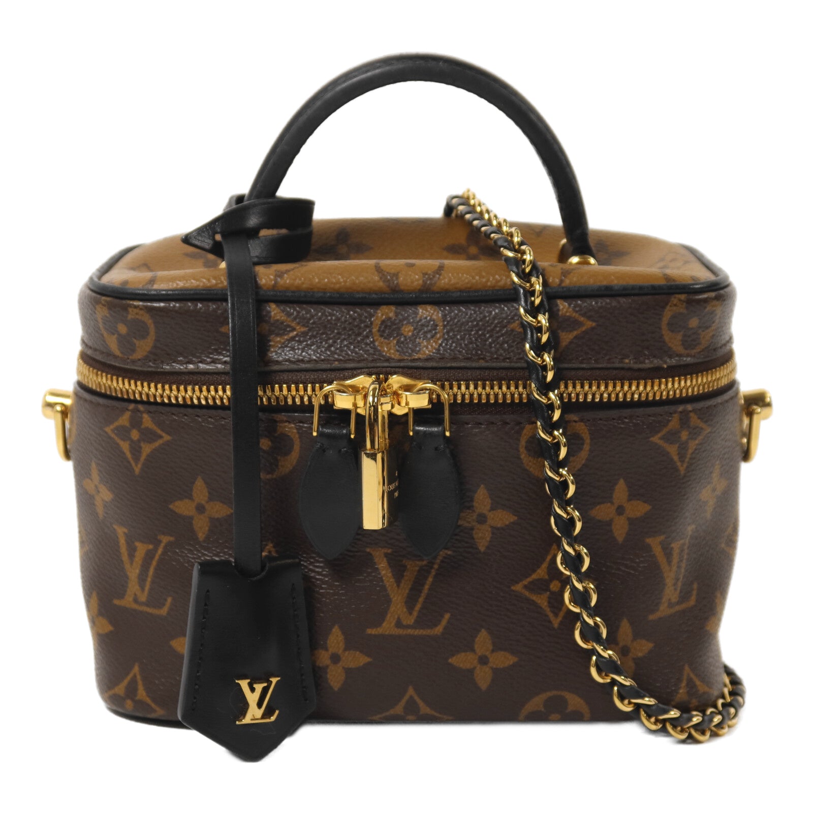 LOUIS VUITTON Monogram Reverse Vanity PM鏈帶手挽肩背兩用袋