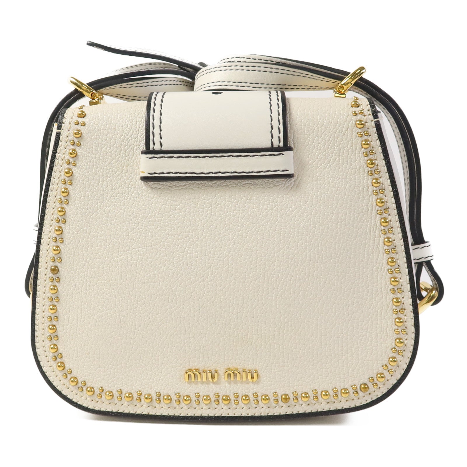 Miu Miu 牛皮皮革Shoulder Bag金扣肩背袋