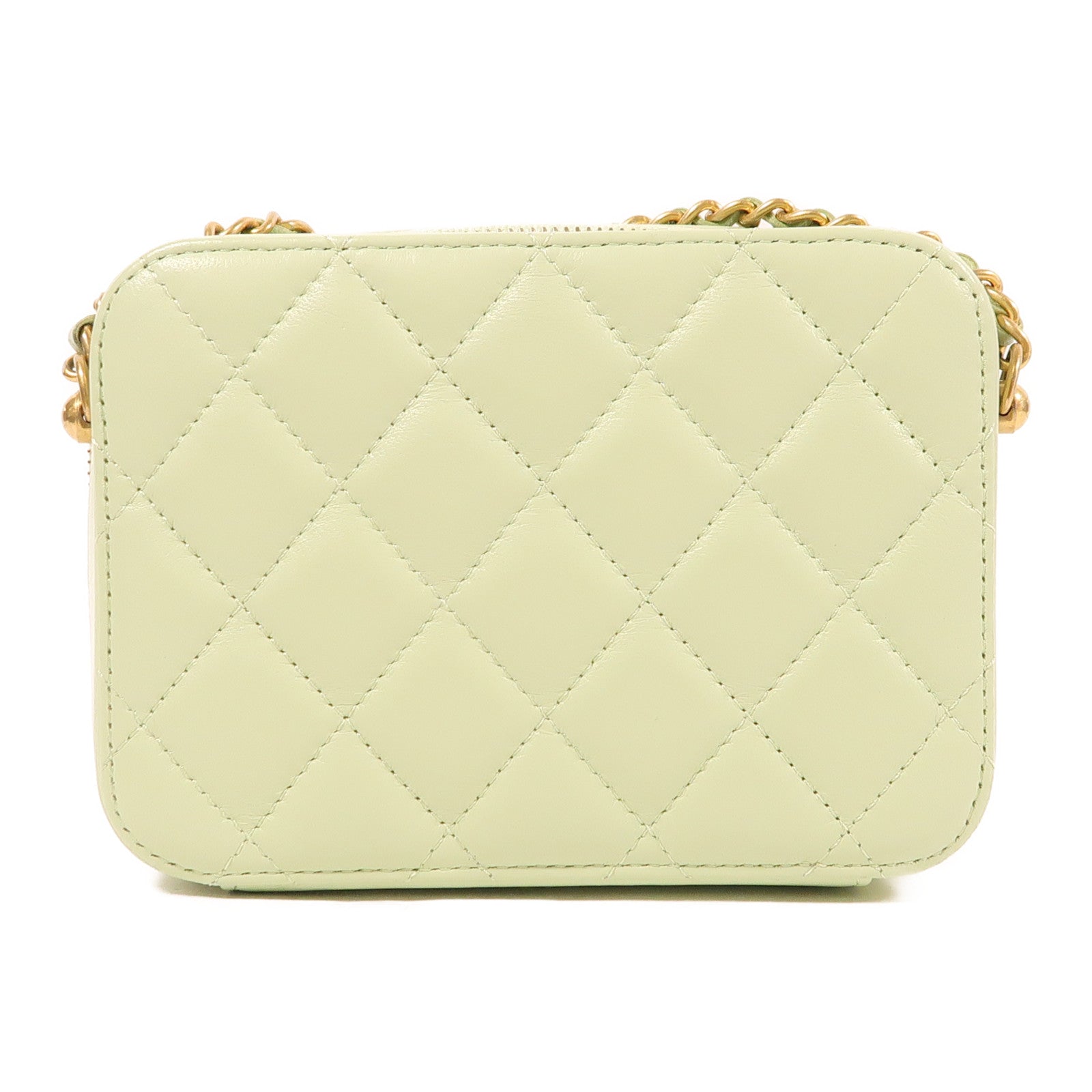 CHANEL 皮革Chain Shoulder金扣鏈帶肩背袋