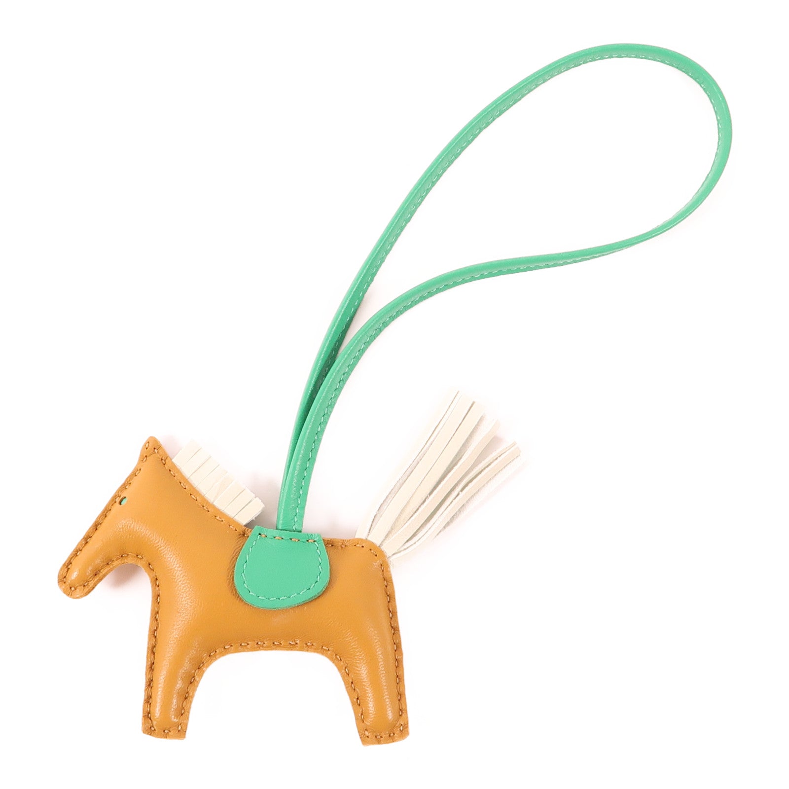 HERMES Swift皮革Rodeo PM掛飾2H Kraft