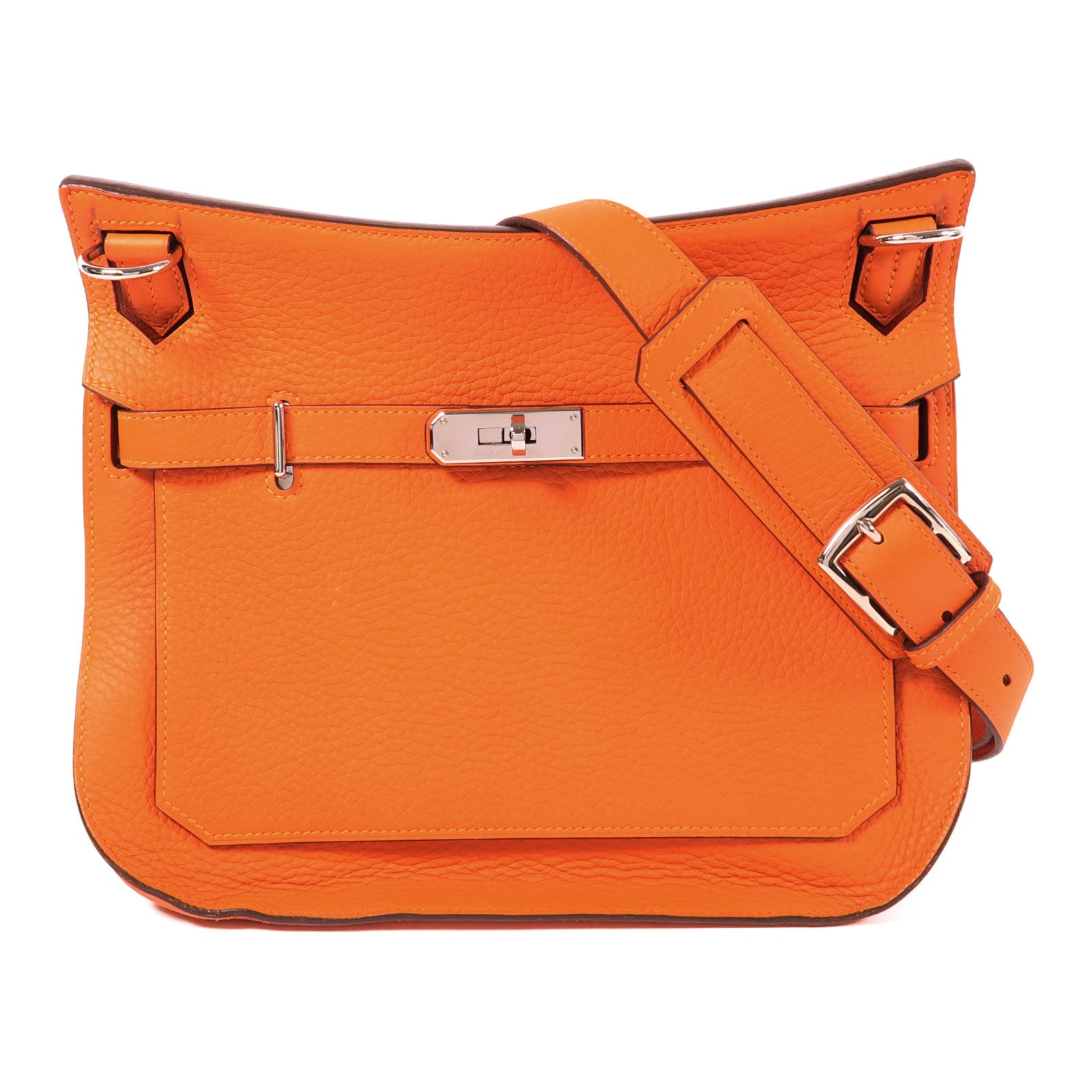 HERMES Clemence皮革Jypsiere 28銀扣肩背袋
