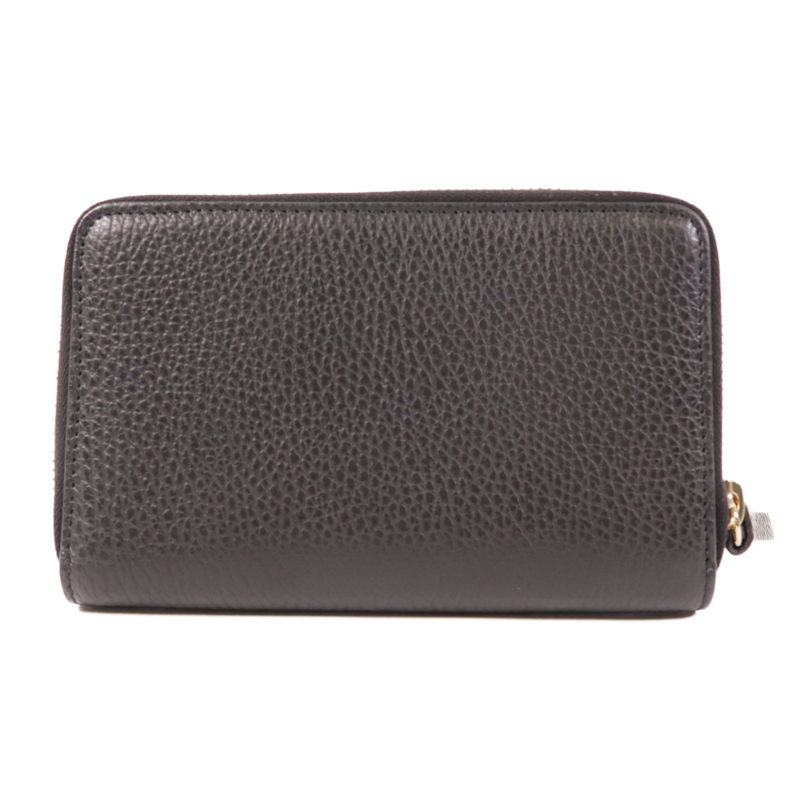 GUCCI GG GHW Long Wallet 354497 Calfskin Leather Black