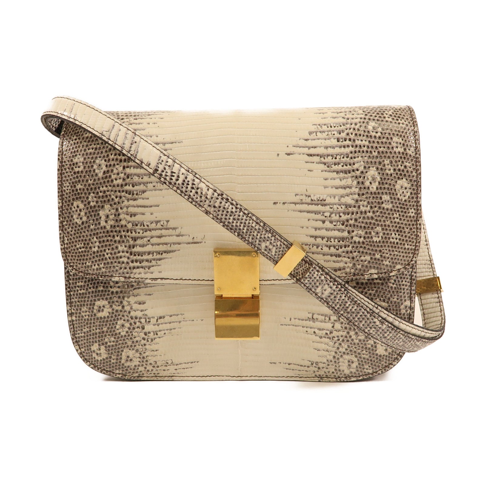 CELINE 【激減優惠】蜥蝪皮革Classic Box金扣肩背袋
