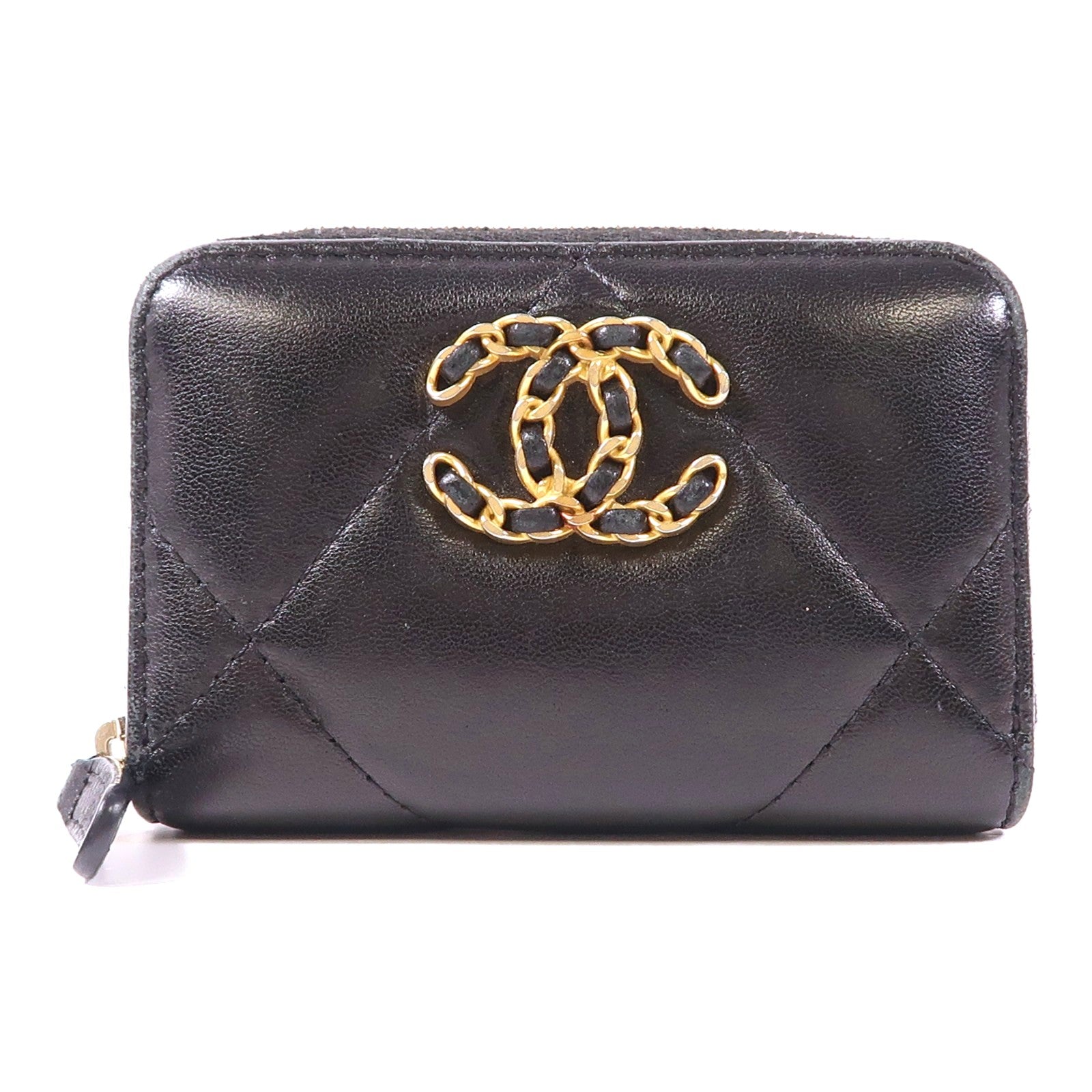 CHANEL 羊皮皮革Coin Case金扣零錢包