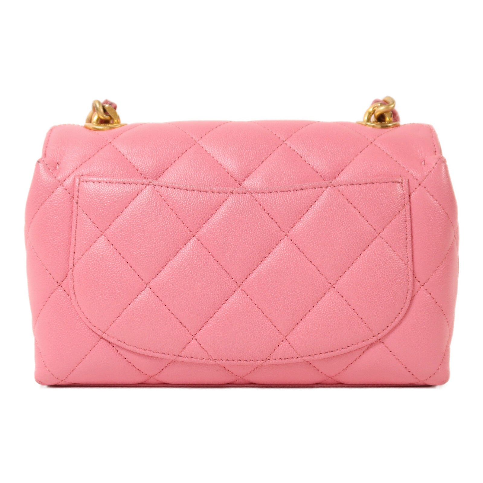 CHANEL 牛皮皮革Chain Shoulder金扣鏈帶肩背袋