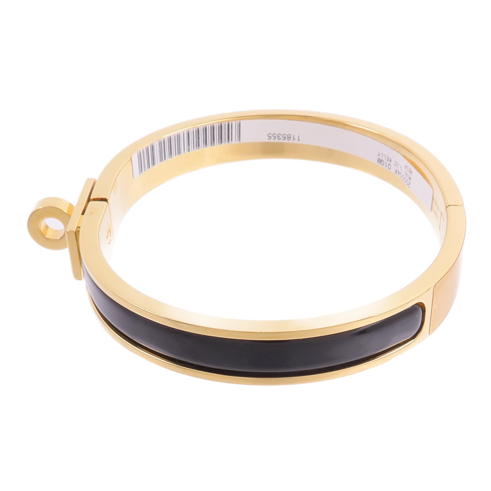HERMES 金屬/琺瑯Mini Clic Kelly Bracelet手鐲Noir