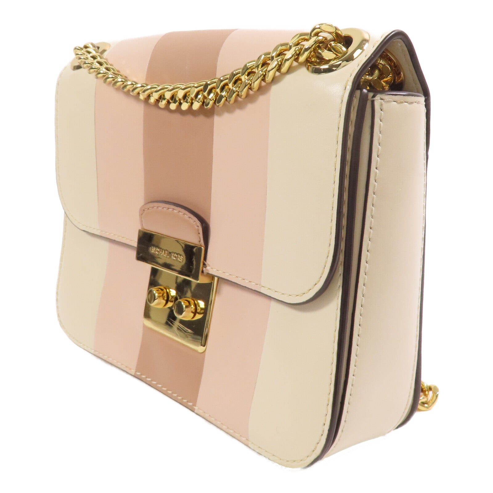 Michael Kors 牛皮皮革Chain Shoulder Bag金扣鏈帶肩背袋