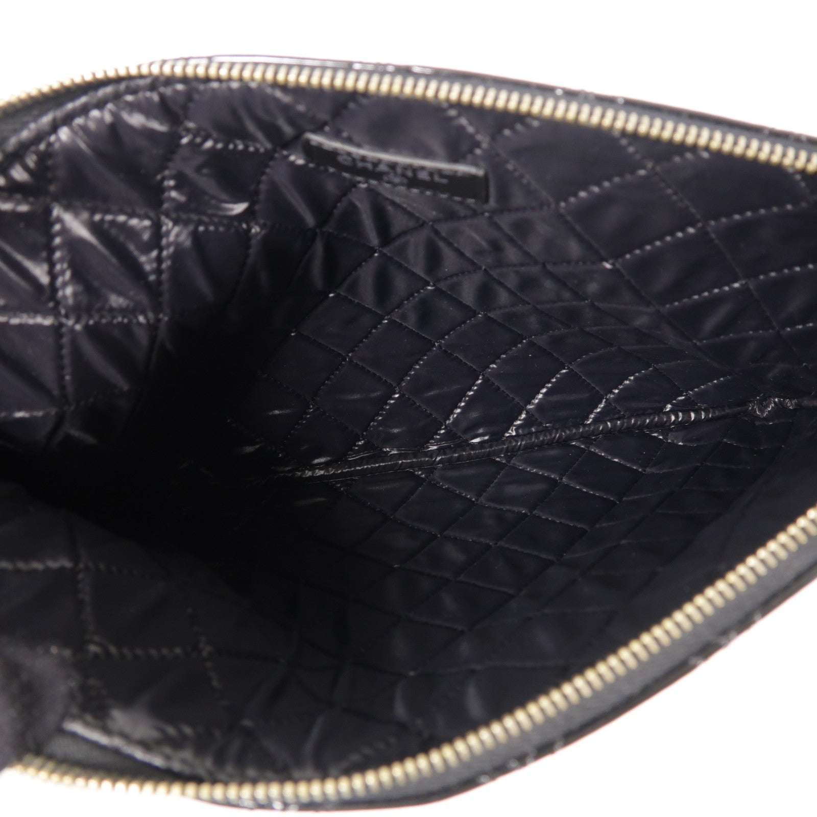 CHANEL 漆皮皮革Clutch Bag銀扣手拿包