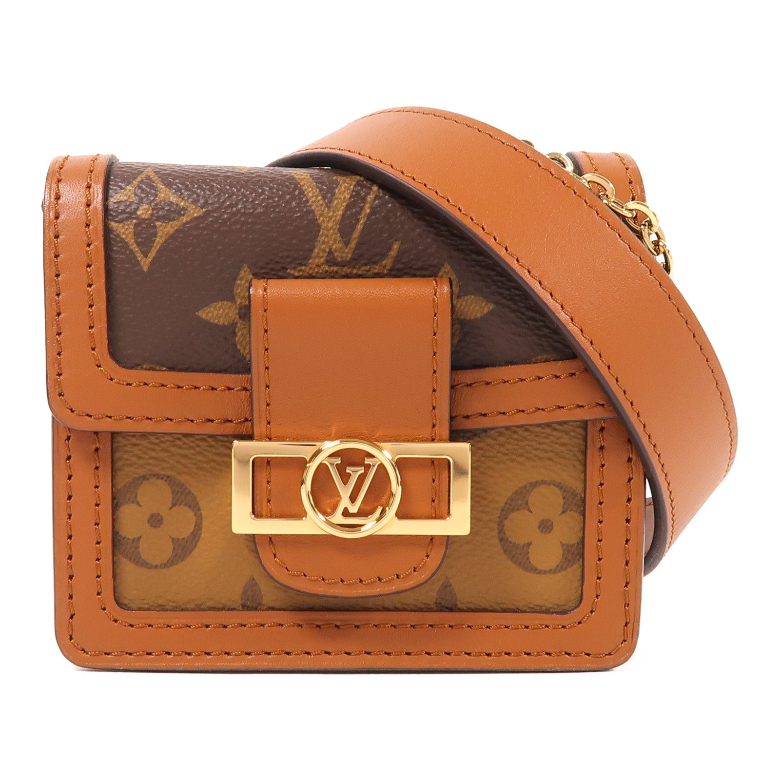 LOUIS VUITTON LV GHW Dauphine BB Waist Chain Shoulder Bag M68621 Monogram Brown