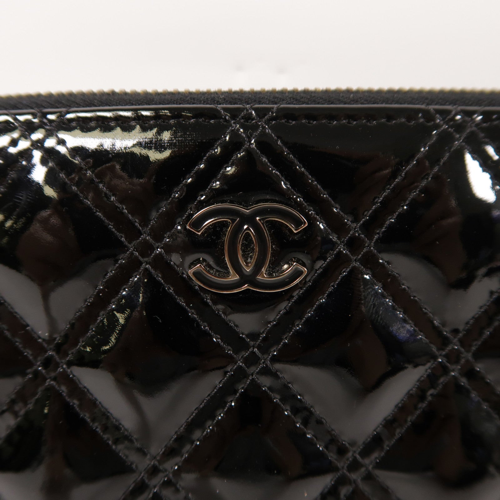 CHANEL 漆皮皮革Clutch Bag銀扣手拿包