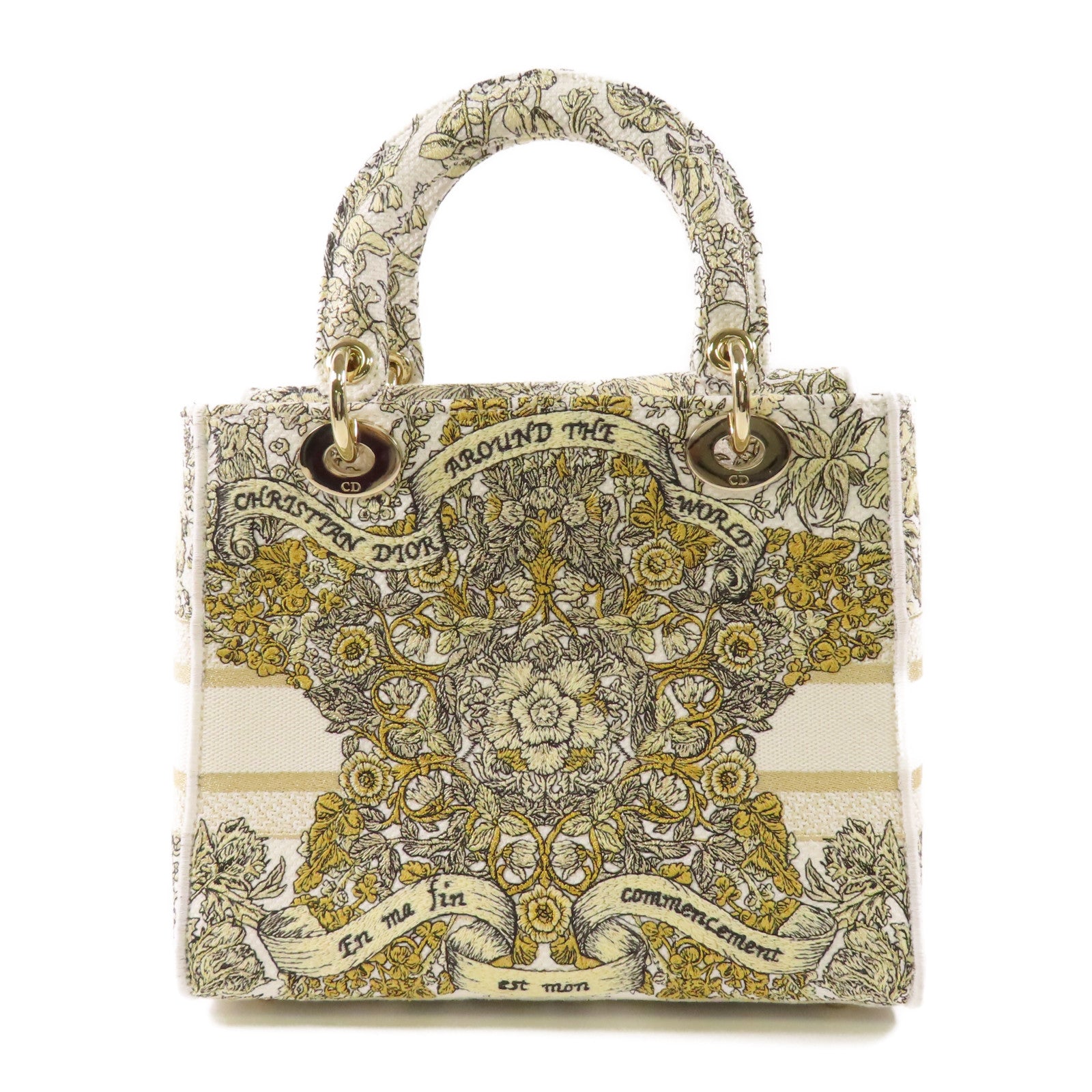 Dior 帆布Lady D-Lite銀扣手挽肩背兩用袋