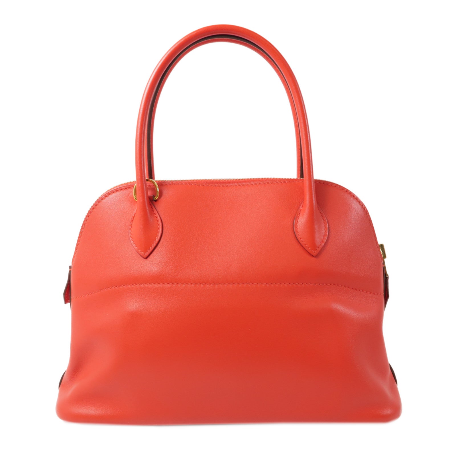 HERMES GHW Bolide 27 2 Way Shoulder Bag Handbag Swift Leather Rouge Tomate/Red