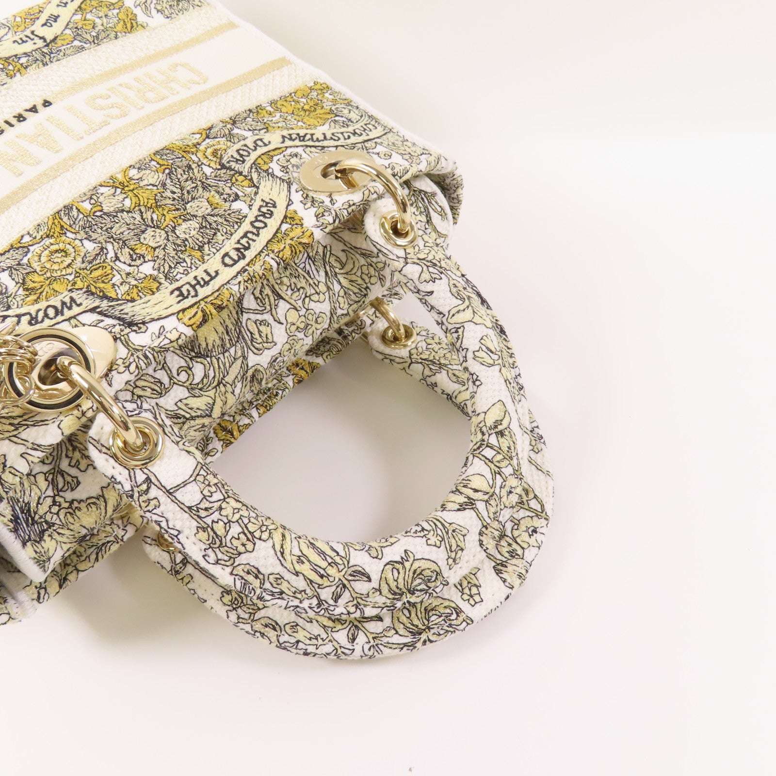 Dior 帆布Lady D-Lite銀扣手挽肩背兩用袋