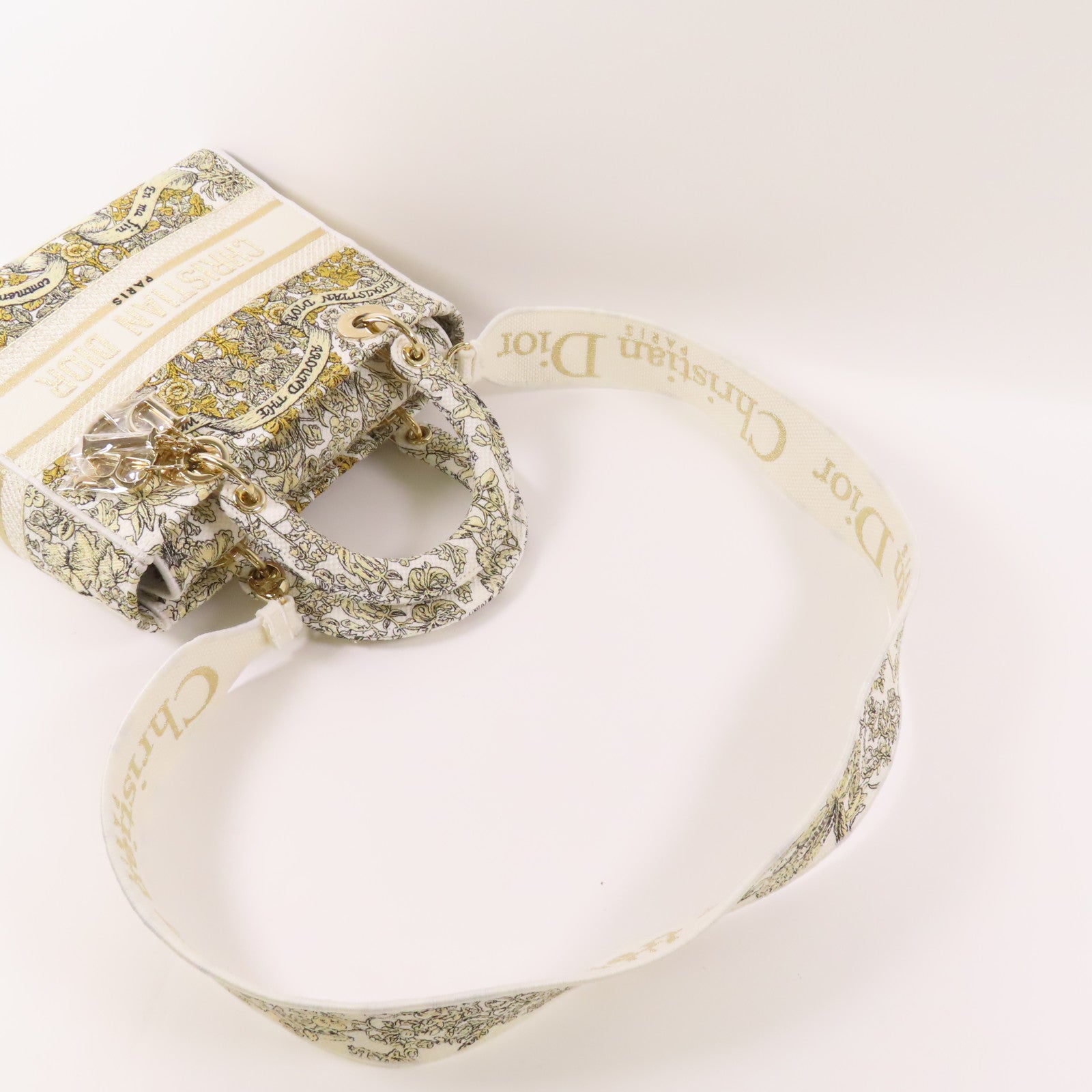 Dior 帆布Lady D-Lite銀扣手挽肩背兩用袋