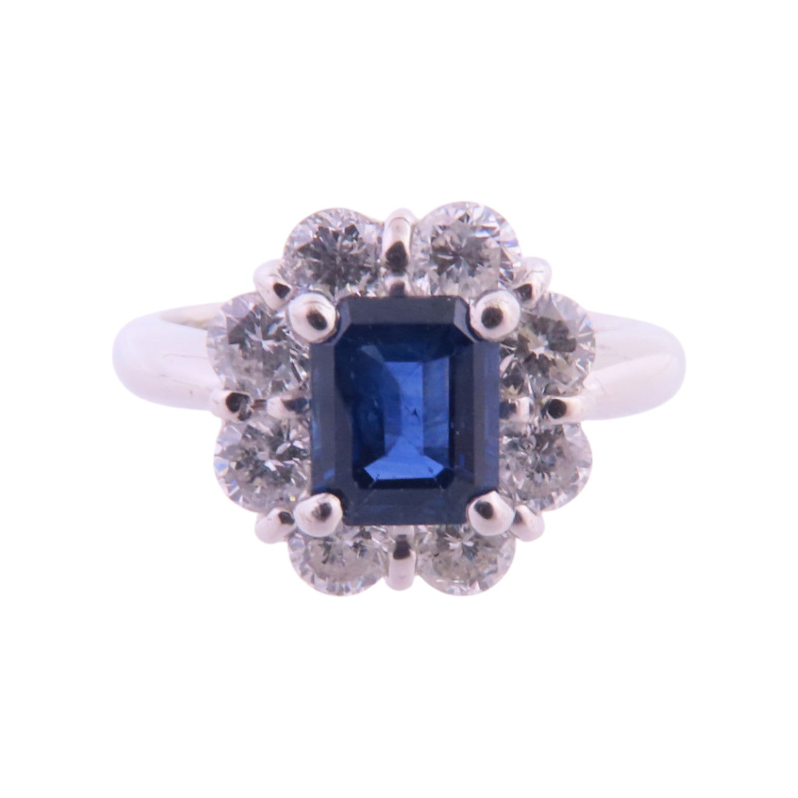 JEWELRY PT900鉑金/藍寶石/鑽石Sapphire Diamond Ring戒指US#4.75