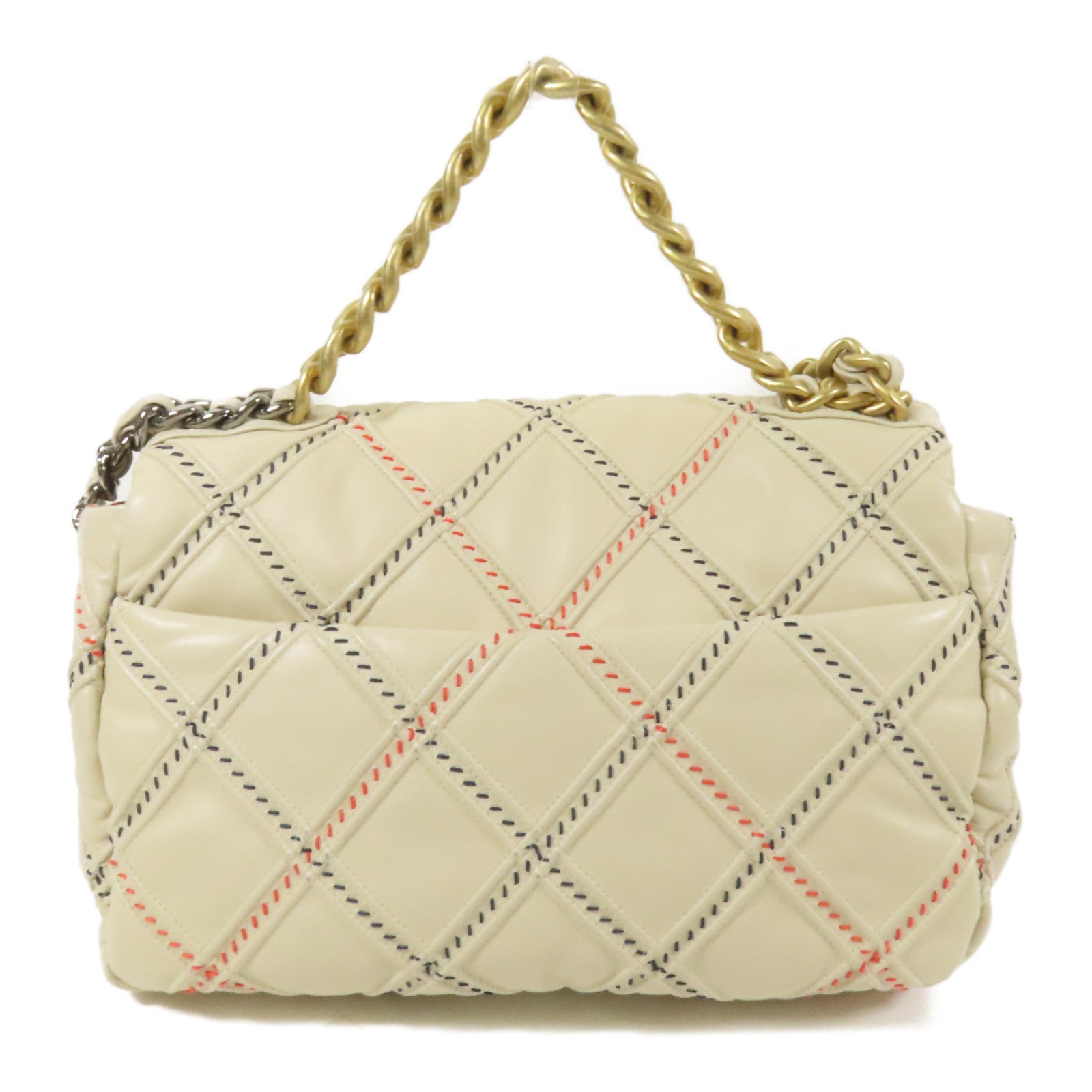 CHANEL 羊皮皮革19 Medium鏈帶手挽肩背兩用袋