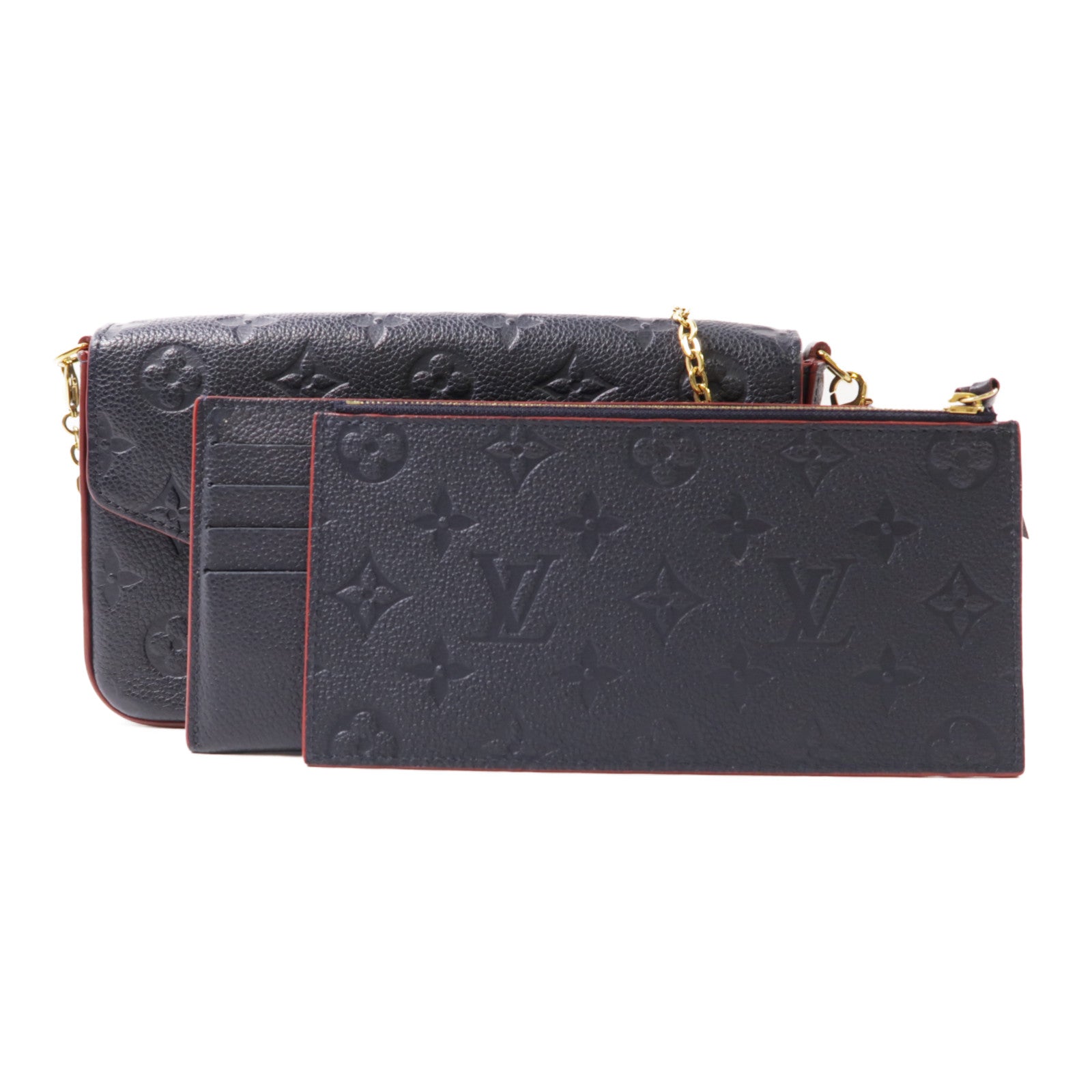 LOUIS VUITTON Monogram Empreinte Pochette Felicie金扣鏈帶肩背袋
