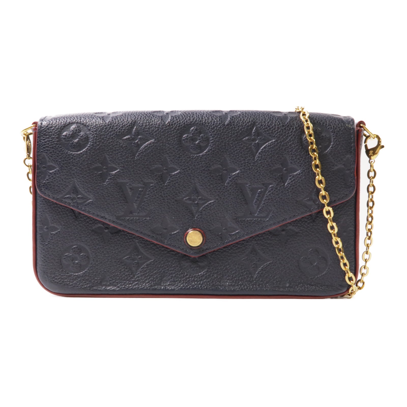 LOUIS VUITTON Monogram Empreinte Pochette Felicie金扣鏈帶肩背袋