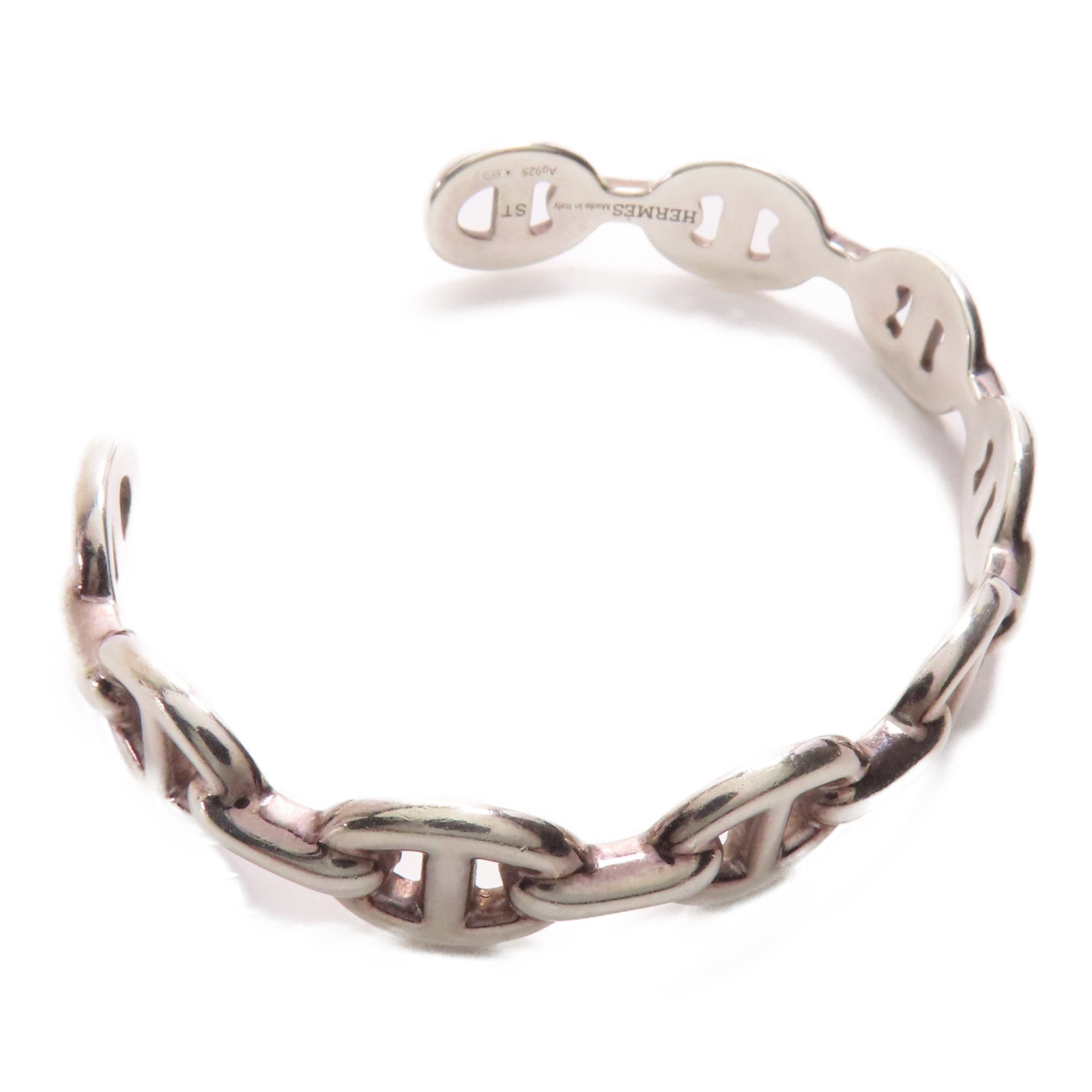 HERMES Chaine d'ancre Bracelet Bangle 925 Sterling Silver