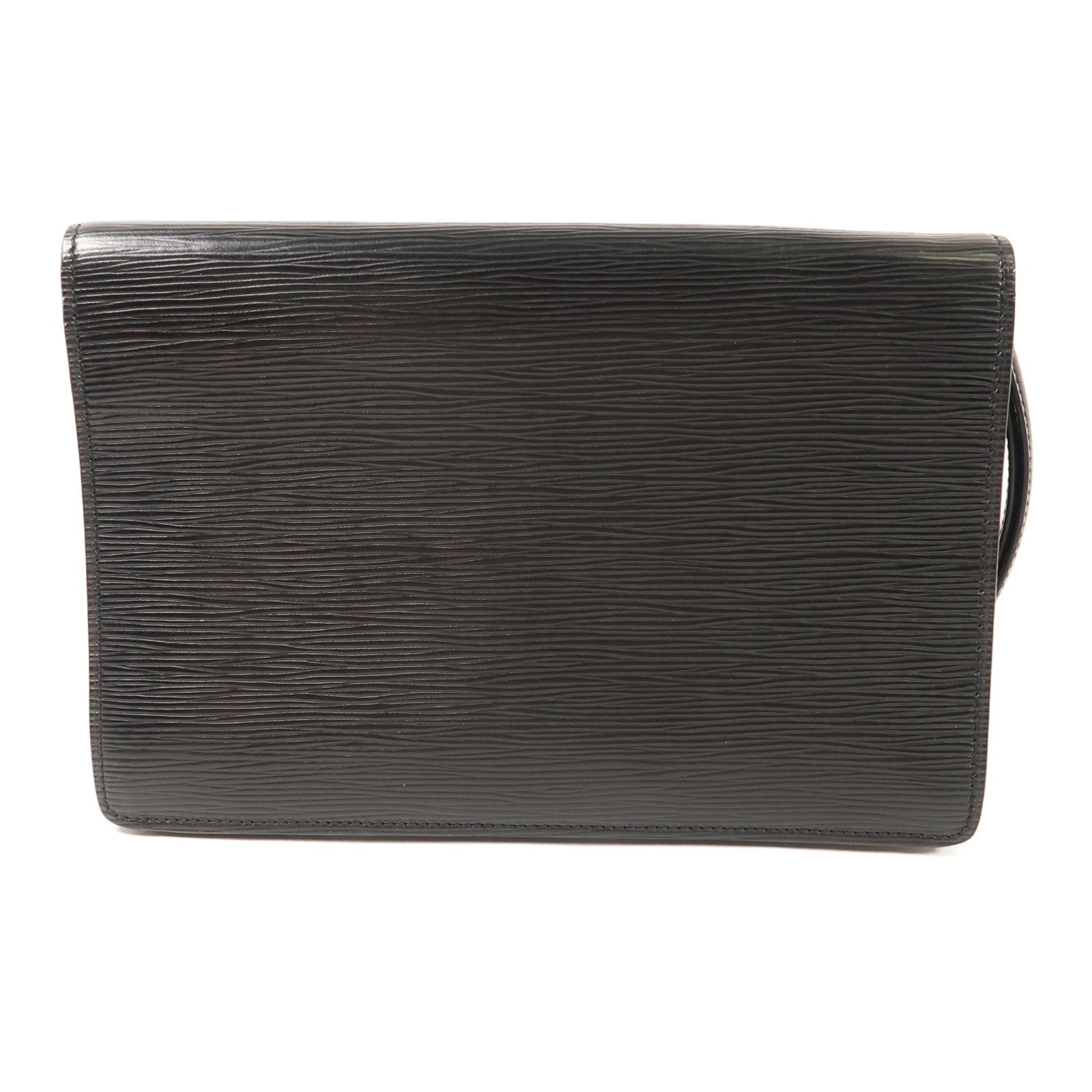 LOUIS VUITTON LV GHW Pochette Sellier Dragonne Pouch Clutch Bag Epi M52621 Black