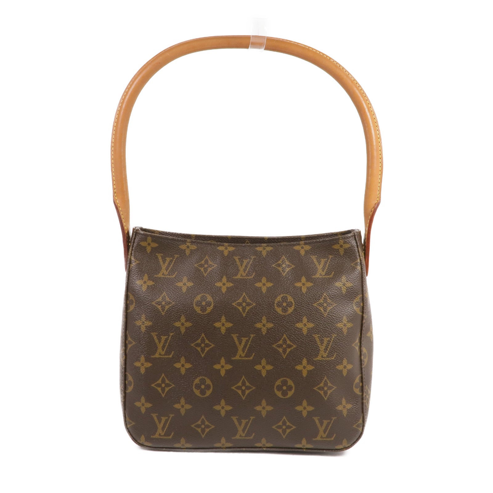 LOUIS VUITTON Monogram Looping MM金扣肩背袋棕色