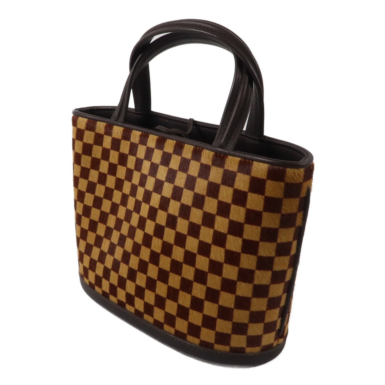 LOUIS VUITTON Damier Pony Hair Sauvage Unborn手挽袋