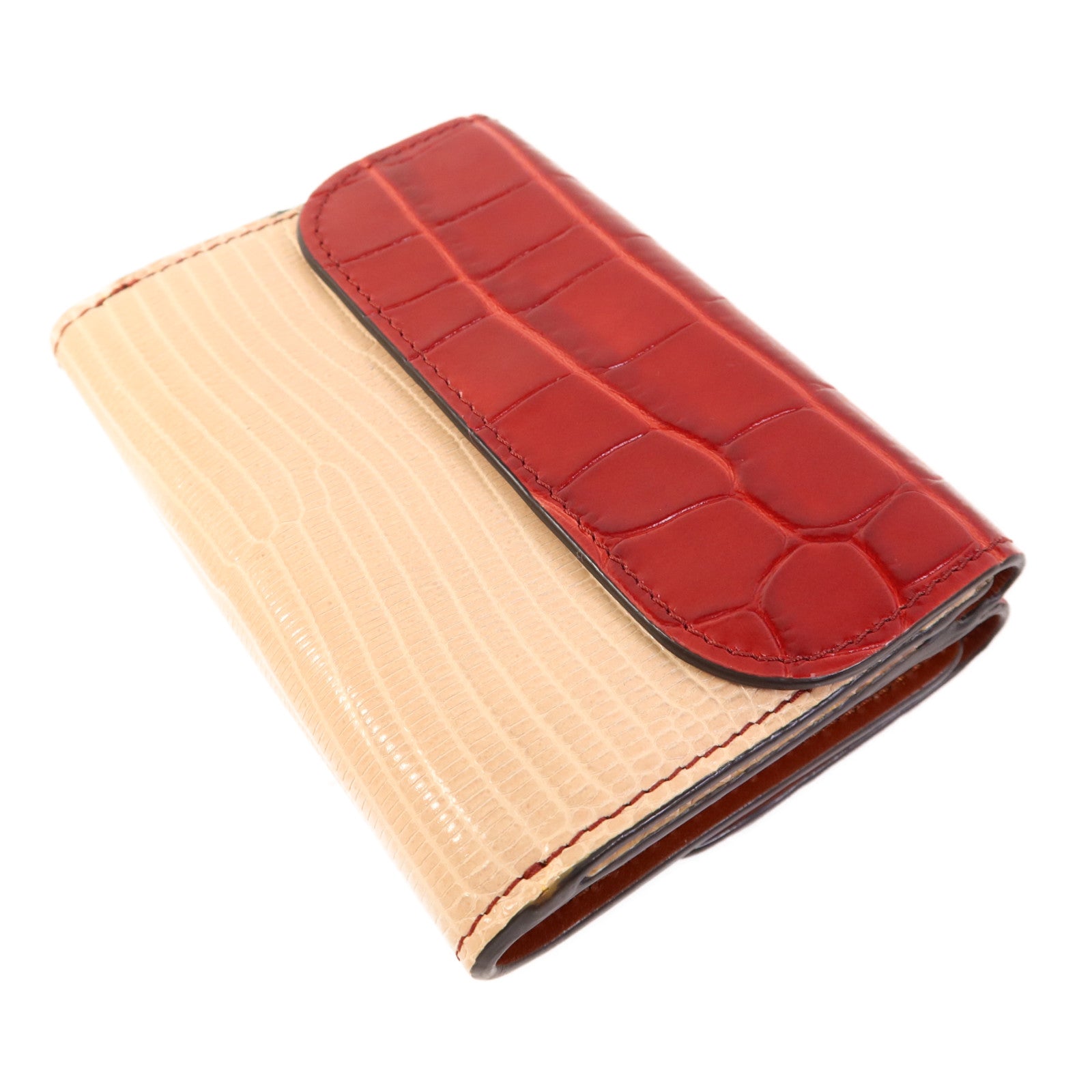 Chloe 牛皮皮革Trifold Wallet金扣錢包