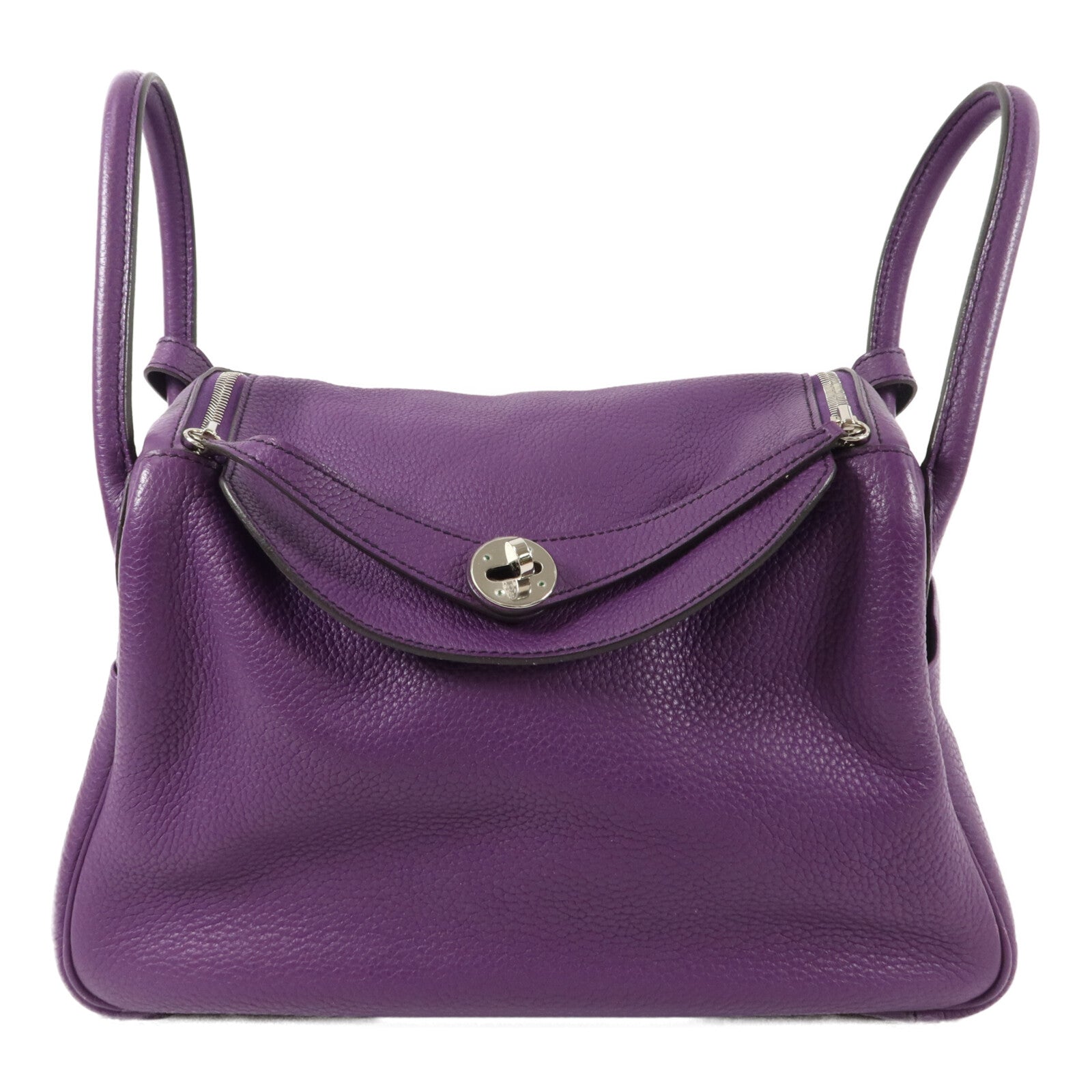 HERMES Clemence皮革Lindy 30手挽肩背兩用袋Ultraviolet/Bleu Obs
