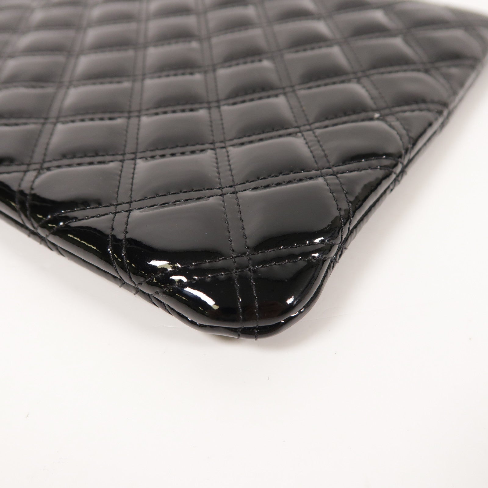 CHANEL 漆皮皮革Clutch Bag銀扣手拿包