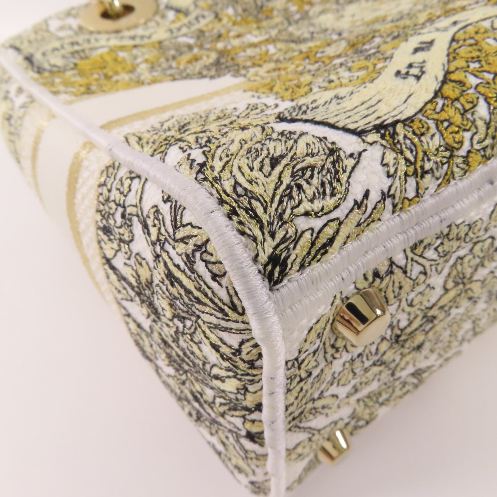 Dior 帆布Lady D-Lite銀扣手挽肩背兩用袋