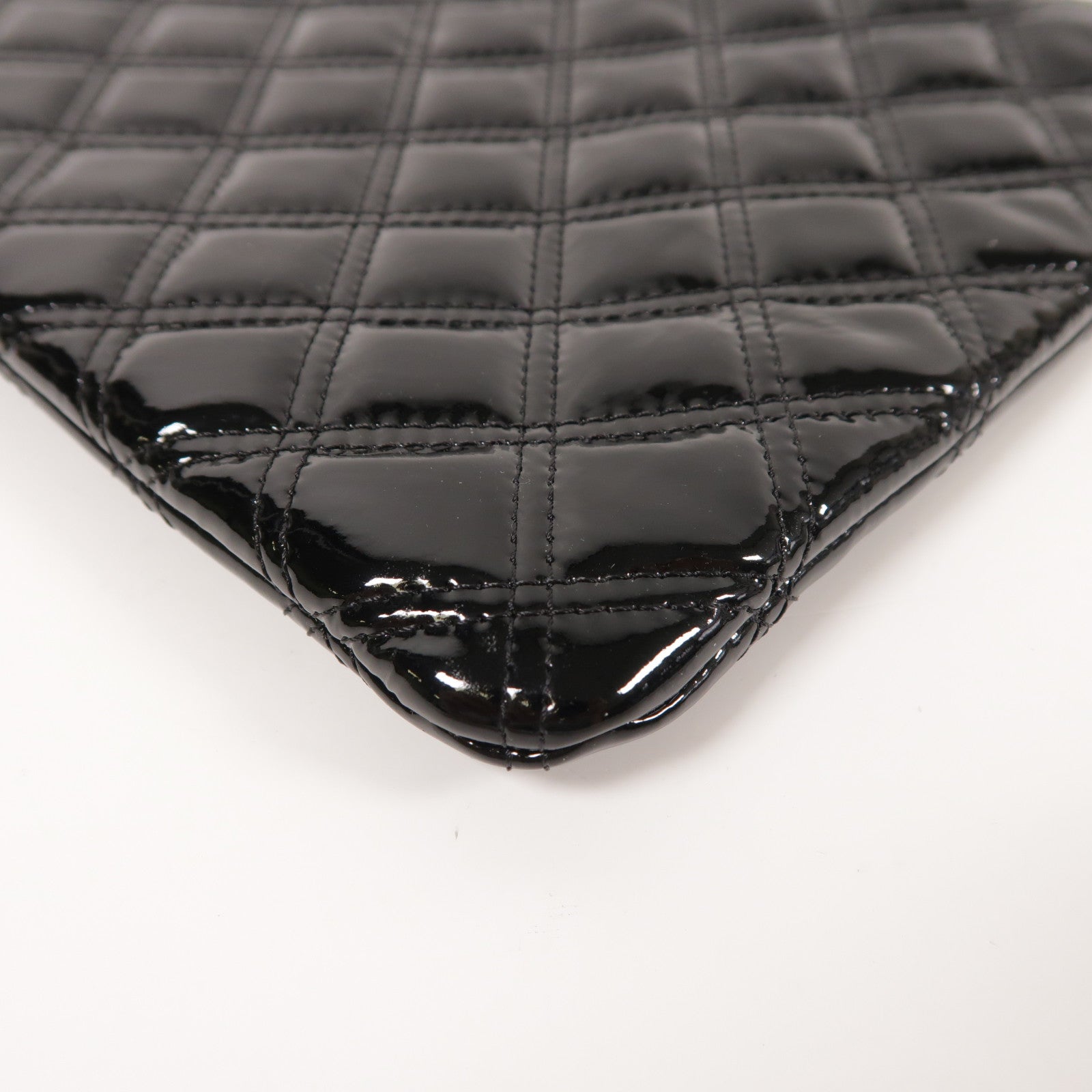 CHANEL 漆皮皮革Clutch Bag銀扣手拿包