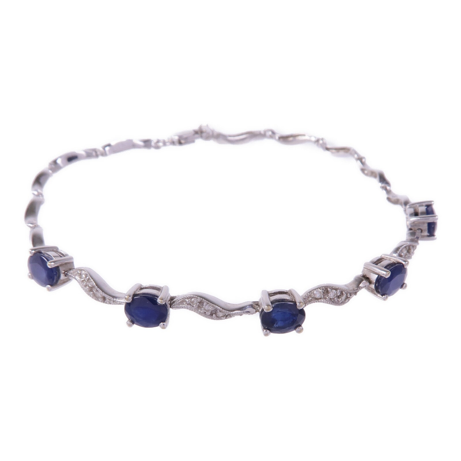 JEWELRY 18K白金Sapphire Diamond Bracelet藍寶石/鑽石手鏈