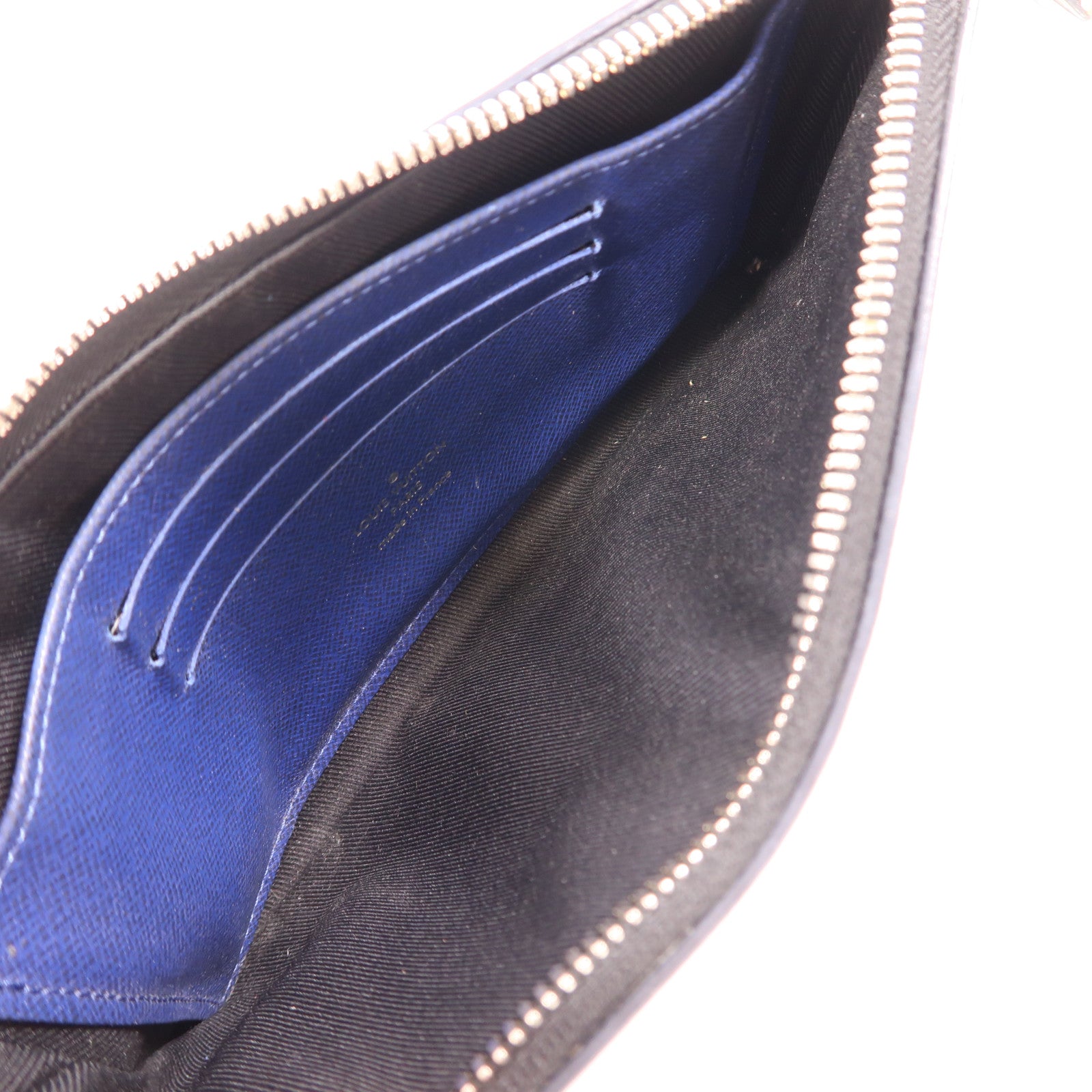 LOUIS VUITTON Taiga皮革Discovery Pochette銀扣手拿包