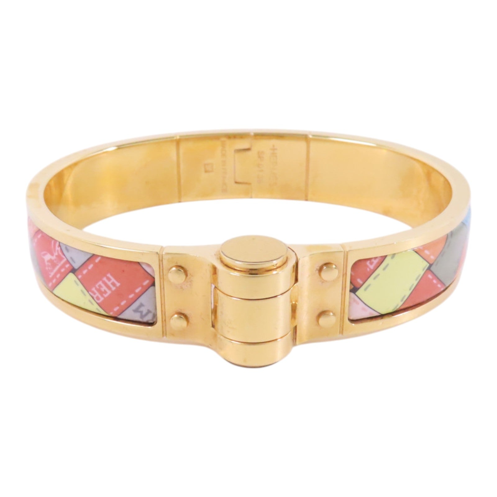 HERMES 金屬/琺瑯Hinged Bracelet金扣手鐲
