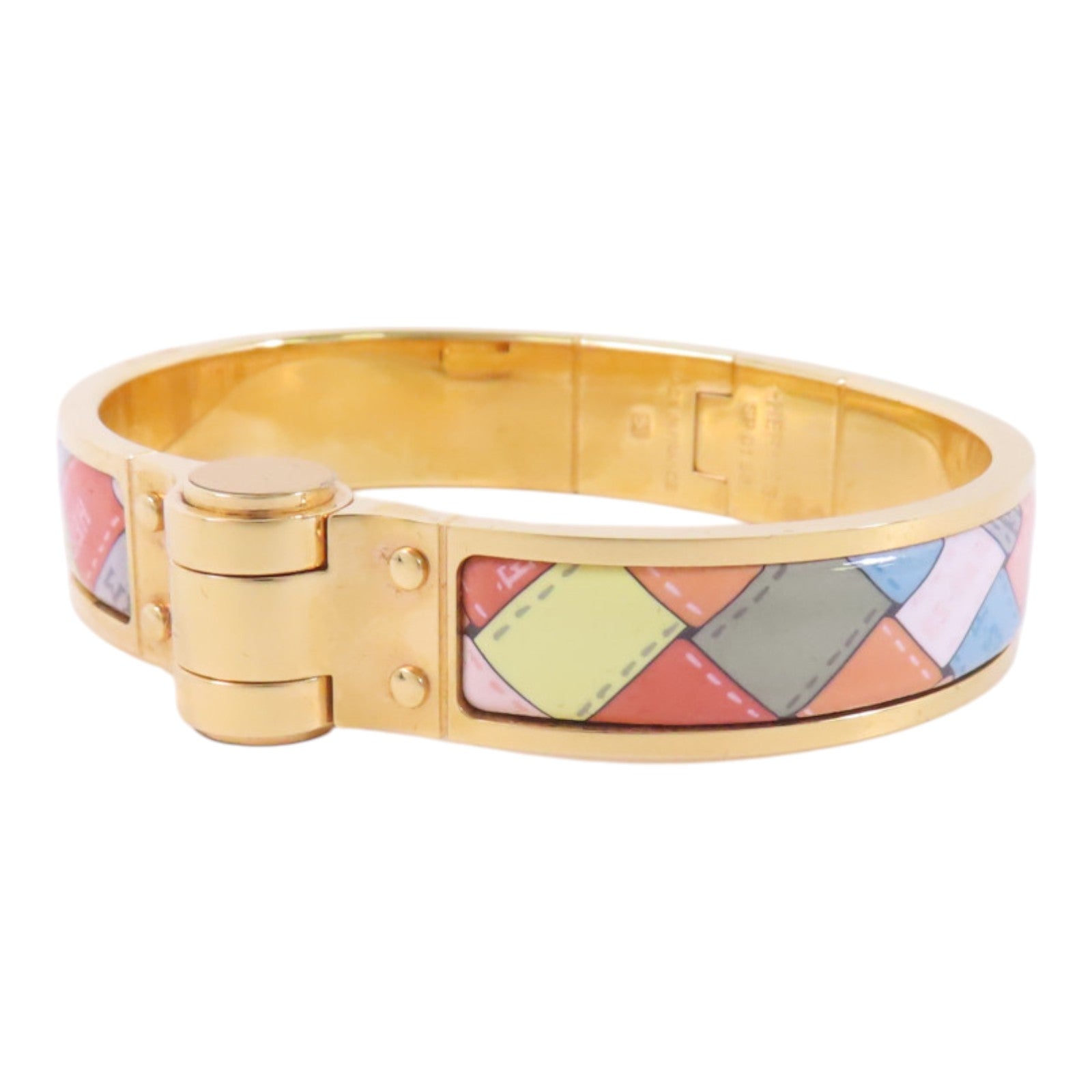 HERMES 金屬/琺瑯Hinged Bracelet金扣手鐲