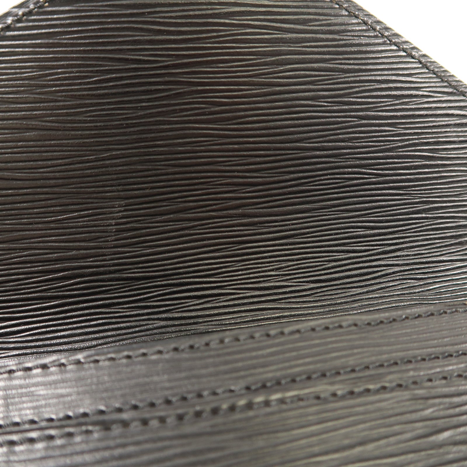 LOUIS VUITTON LV GHW Pochette Sellier Dragonne Pouch Clutch Bag Epi M52621 Black