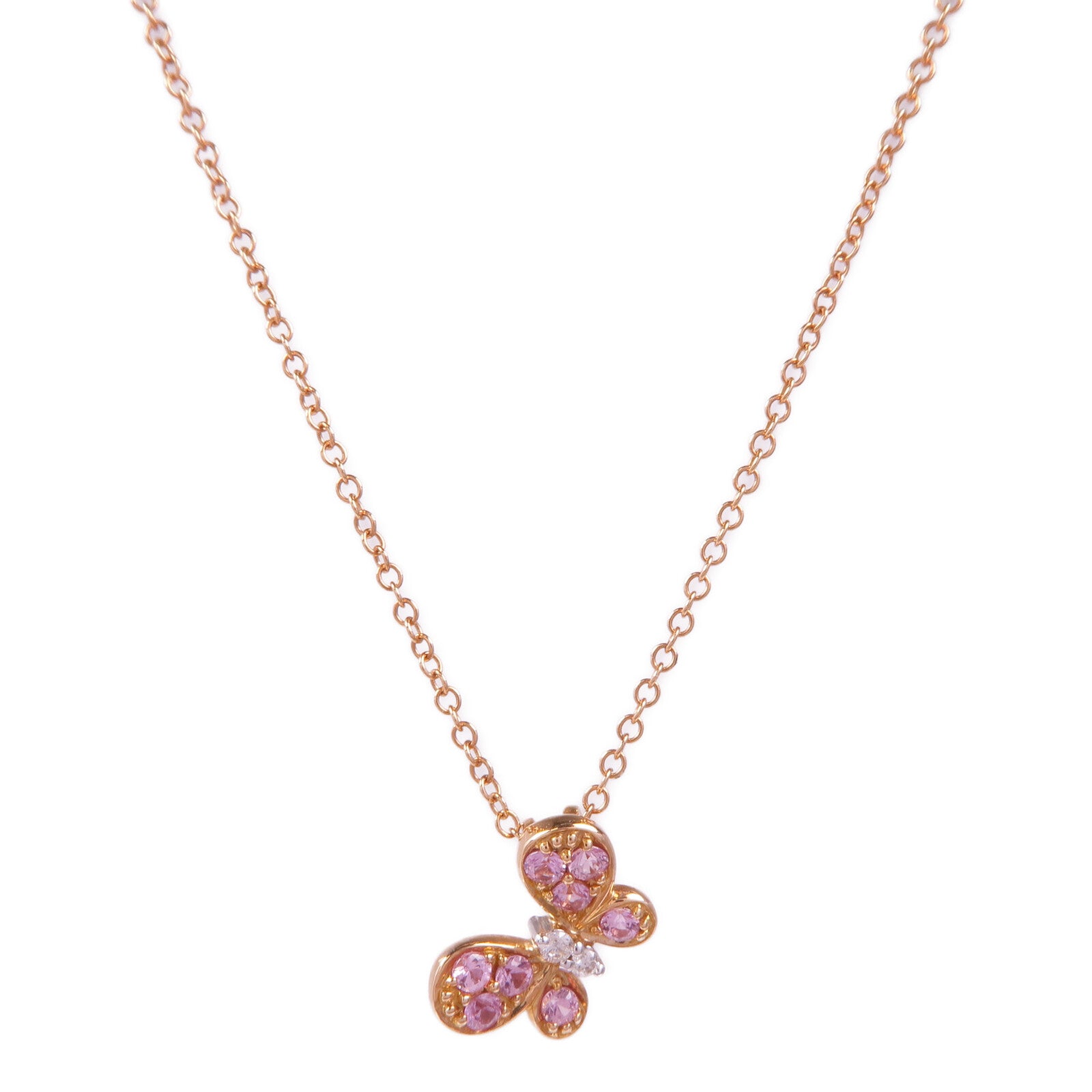 JEWELRY 【激減優惠】18K黃金/白金/玫瑰金Sapphire Diamond Necklace粉紅色藍寶石/鑽石項鍊