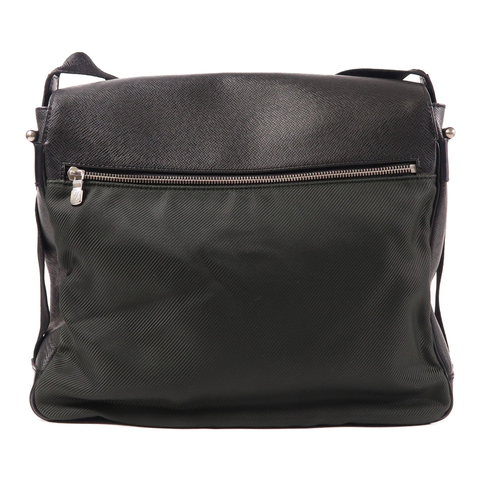 LOUIS VUITTON Taiga皮革Taiga Victor銀扣肩背袋