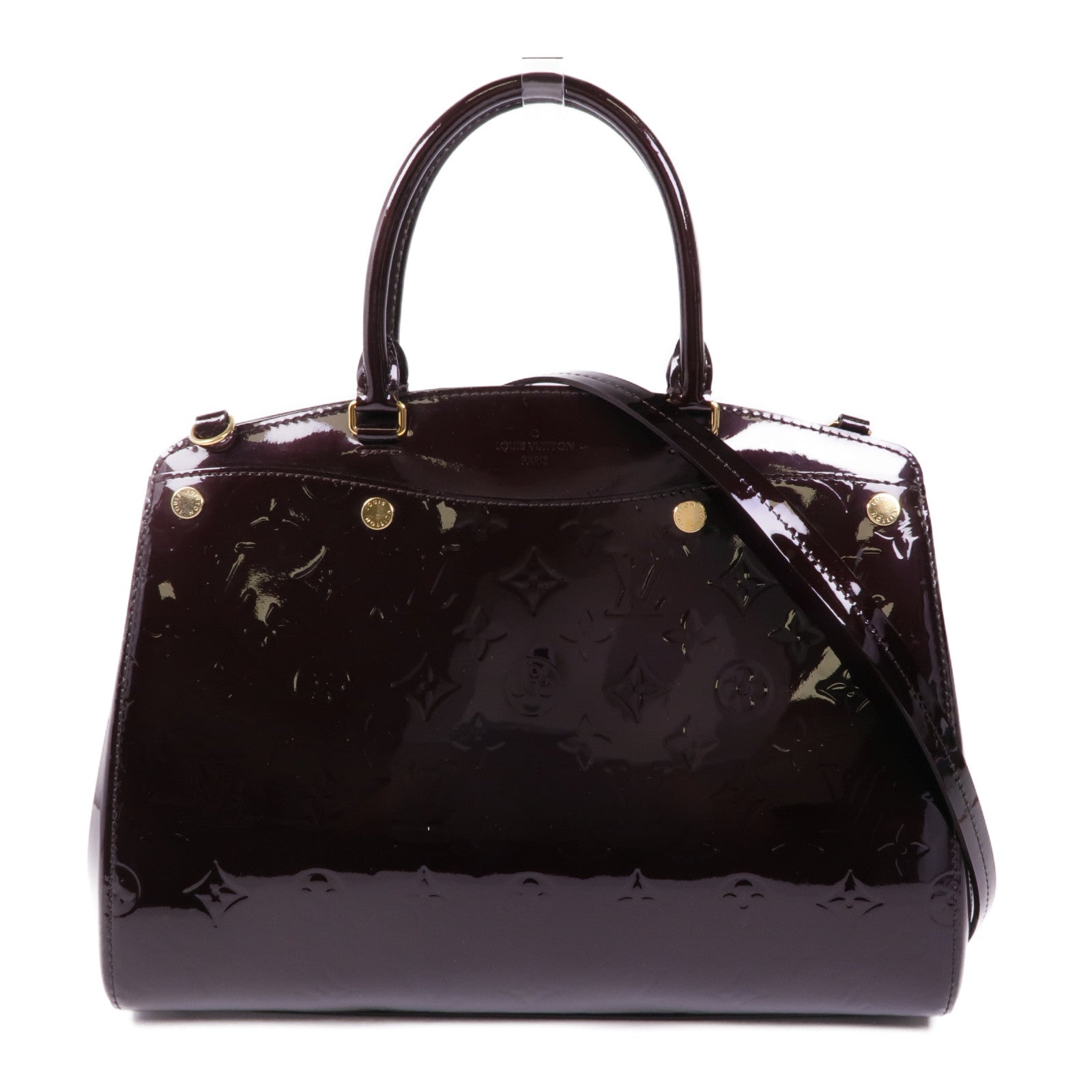 LOUIS VUITTON LV GHW Brea MM 2 Way Shoulder Bag M50597 Vernis Dark Brown