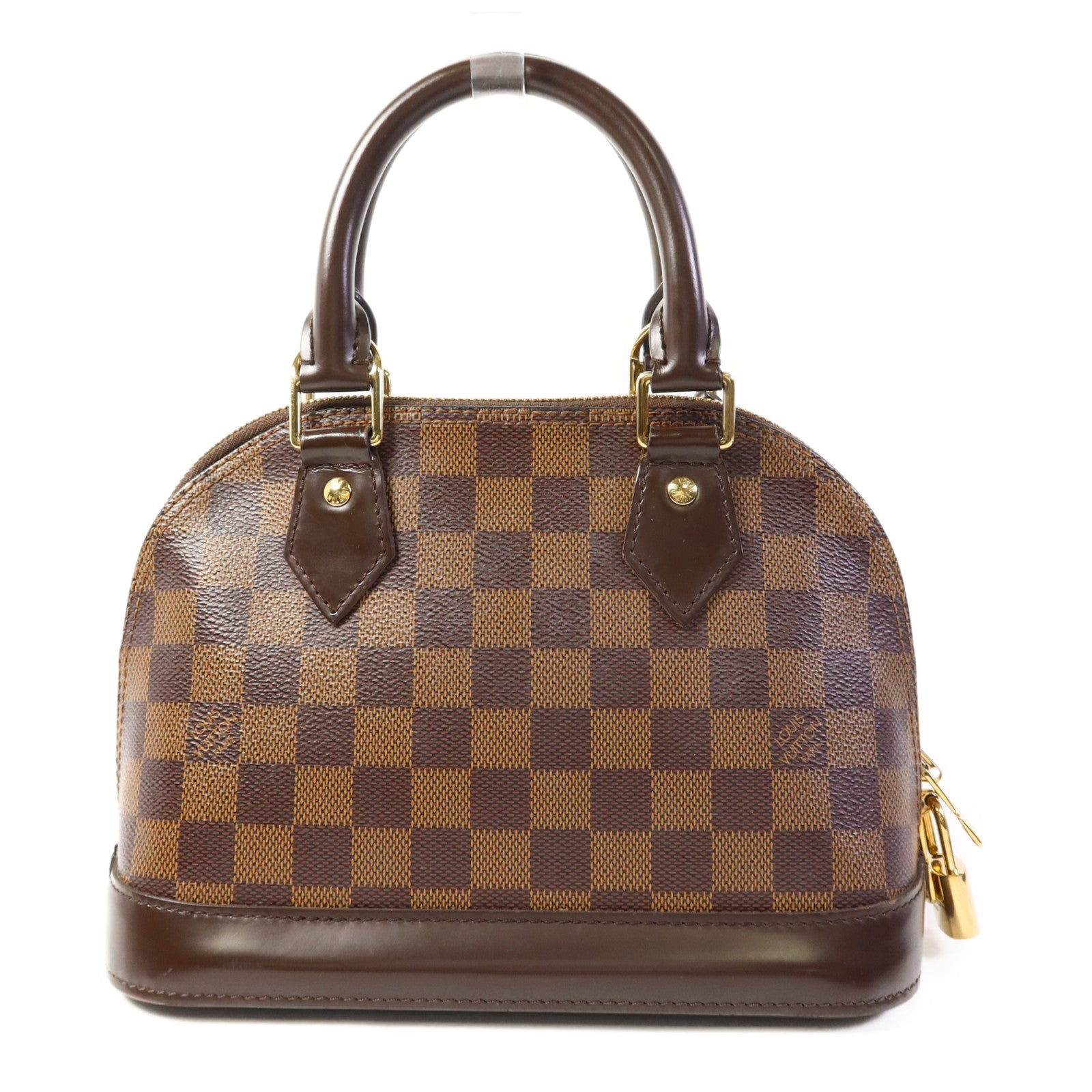 LOUIS VUITTON Damier Alma BB金扣手挽肩背兩用袋棕色