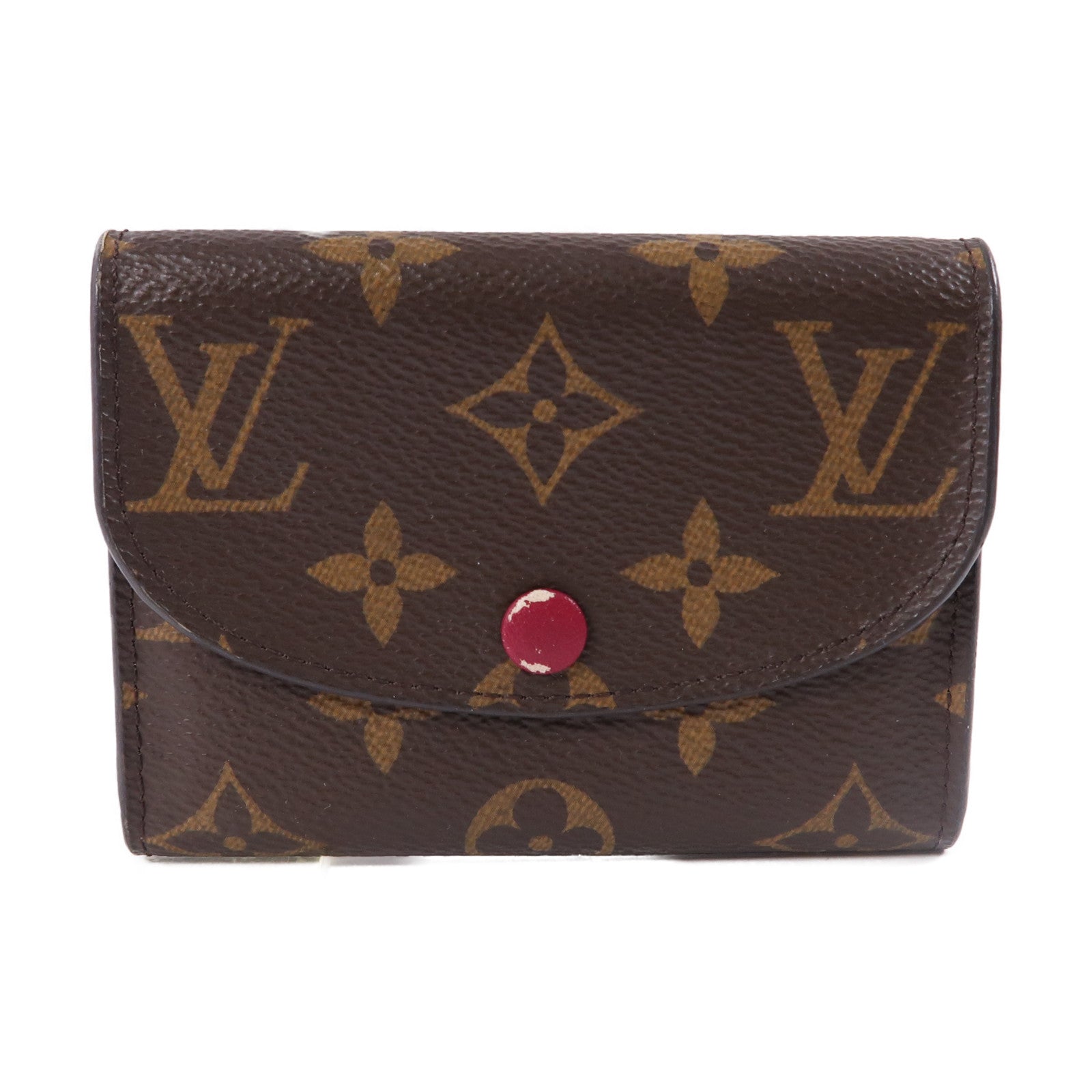 LOUIS VUITTON Monogram Rosalie Coin Purse金扣零錢包啡色/紅色