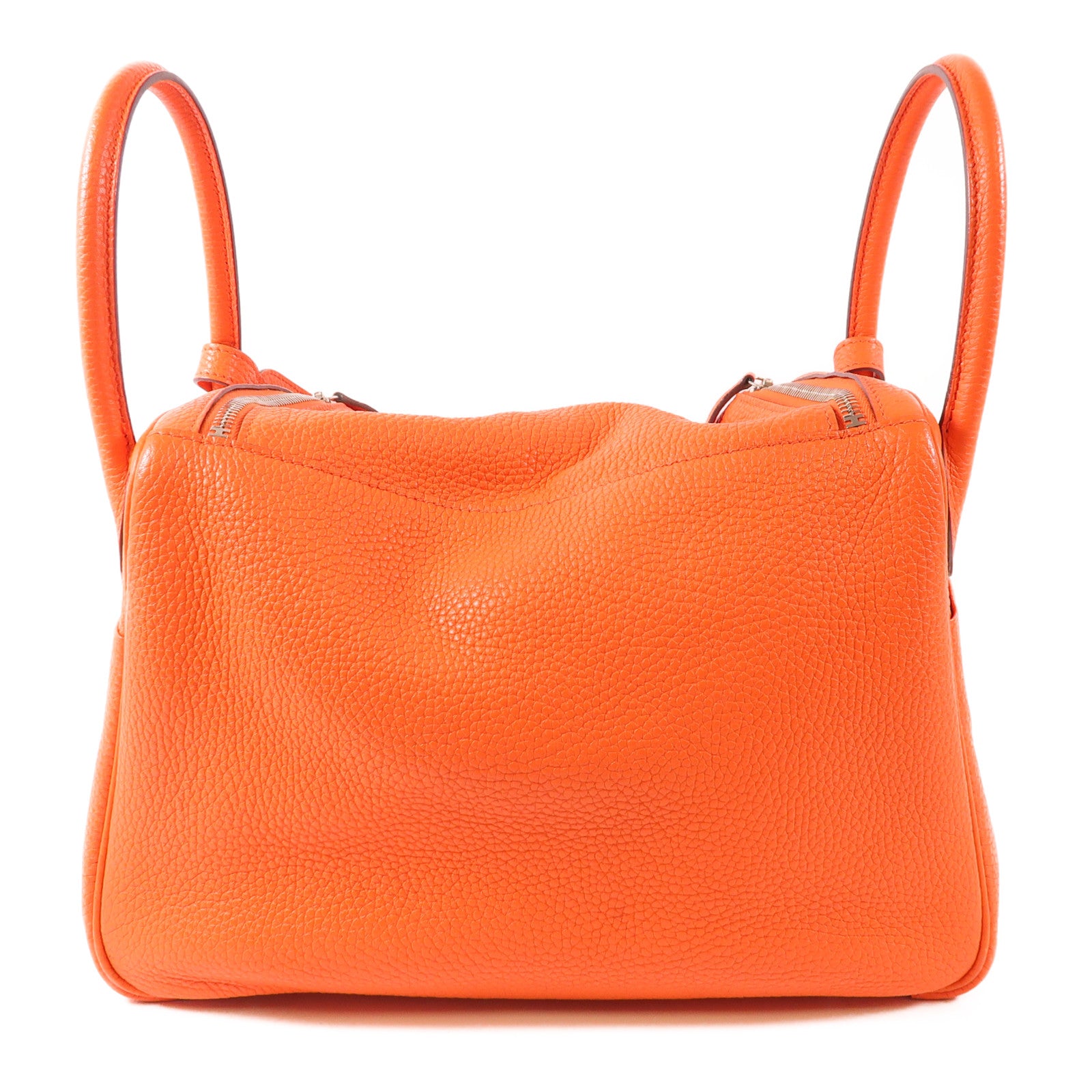 HERMES 皮革Lindy 30銀扣手挽肩背兩用袋9T Capucine