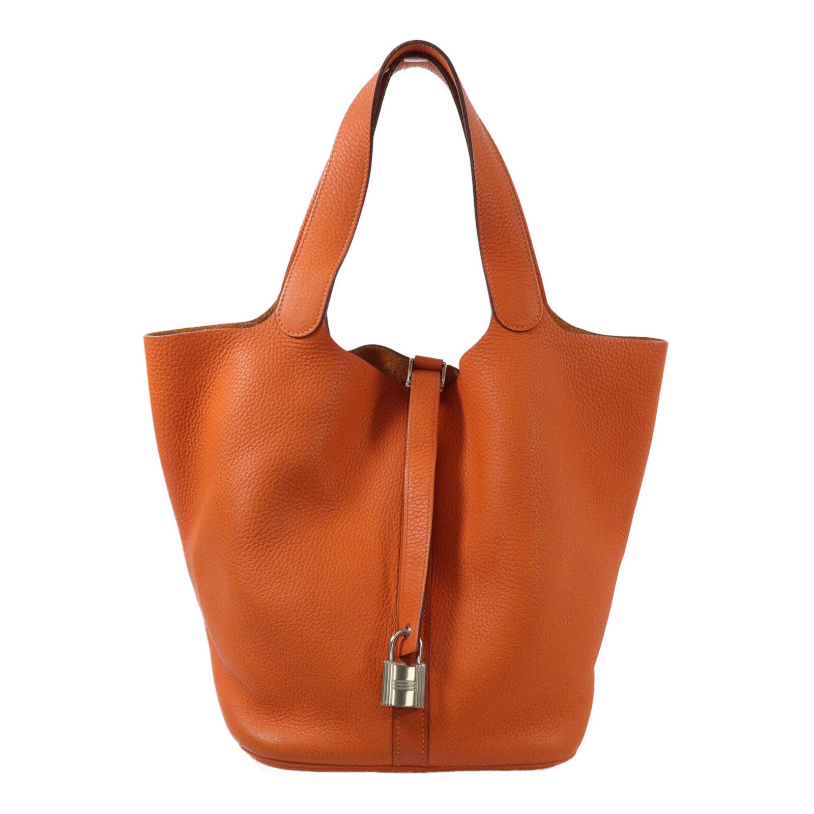 HERMES Clemence皮革Picotin GM手挽袋Orange