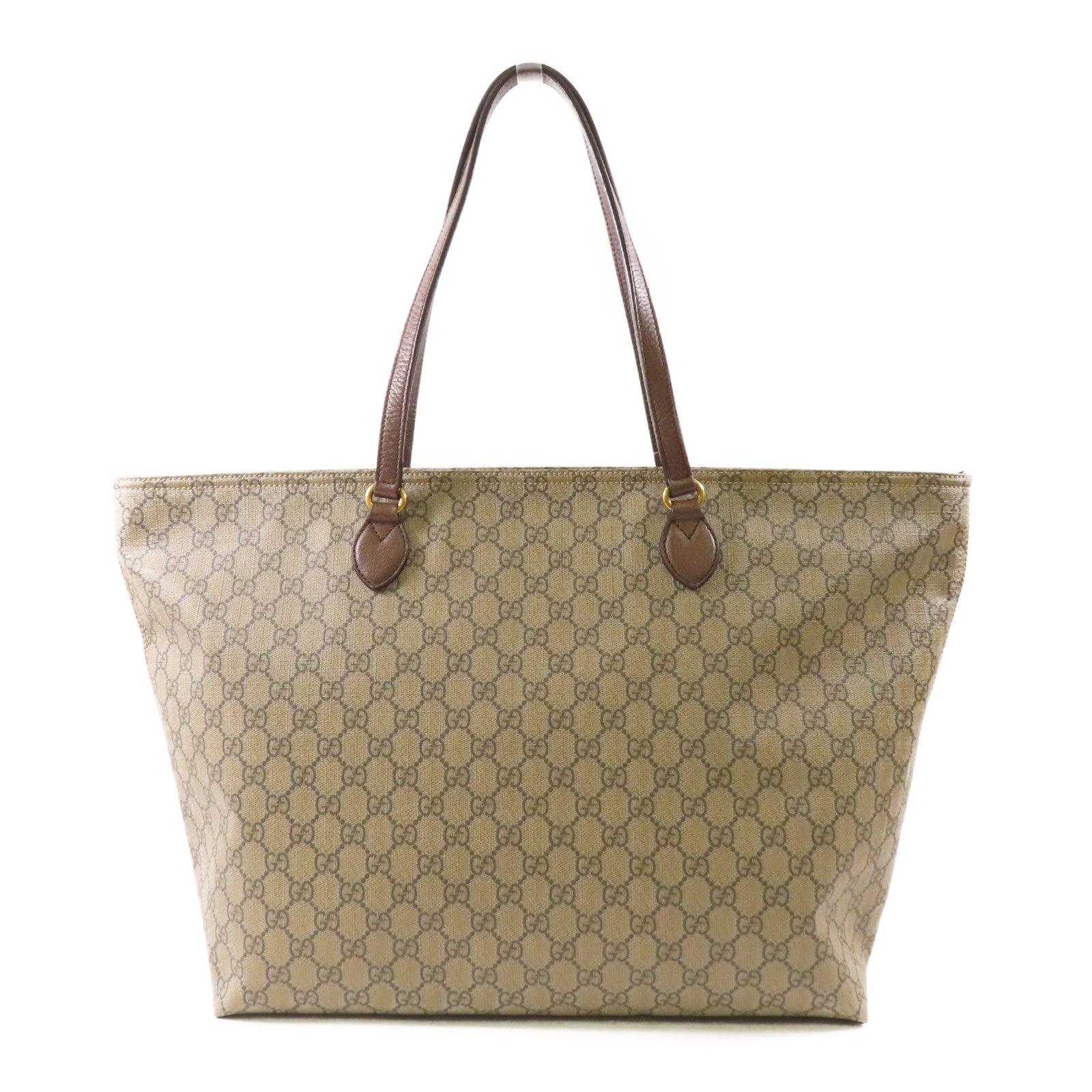 GUCCI GG GHW Ophidia GG Tote Bag 547974 PVC Coated Canvas Brown