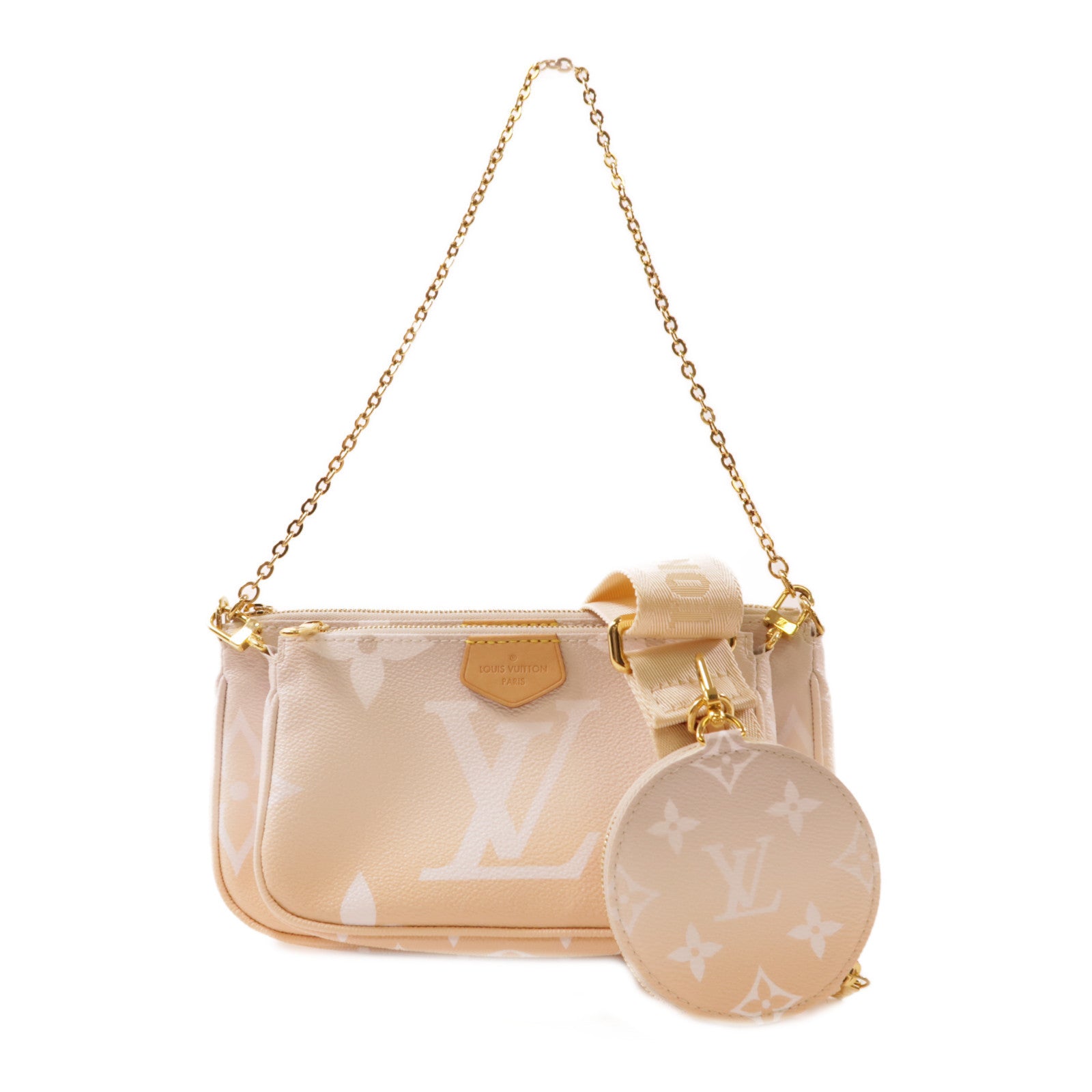 LOUIS VUITTON Monogram Giant Multi Pochette Accessoires金扣手挽肩背兩用袋